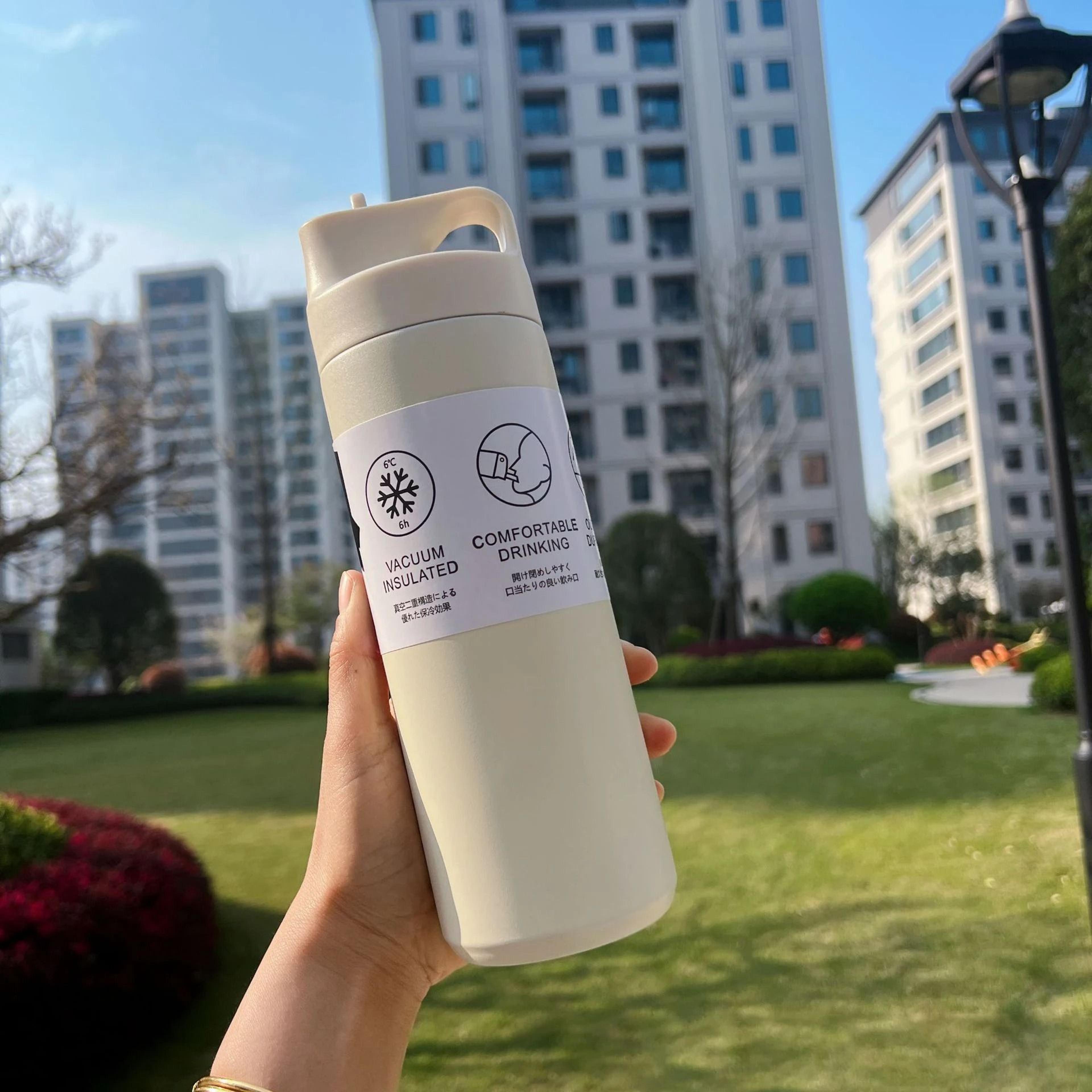 Stainless Steel Vacuum Insulated Straw Water Bottle For Sports Travel And Daily Use 7