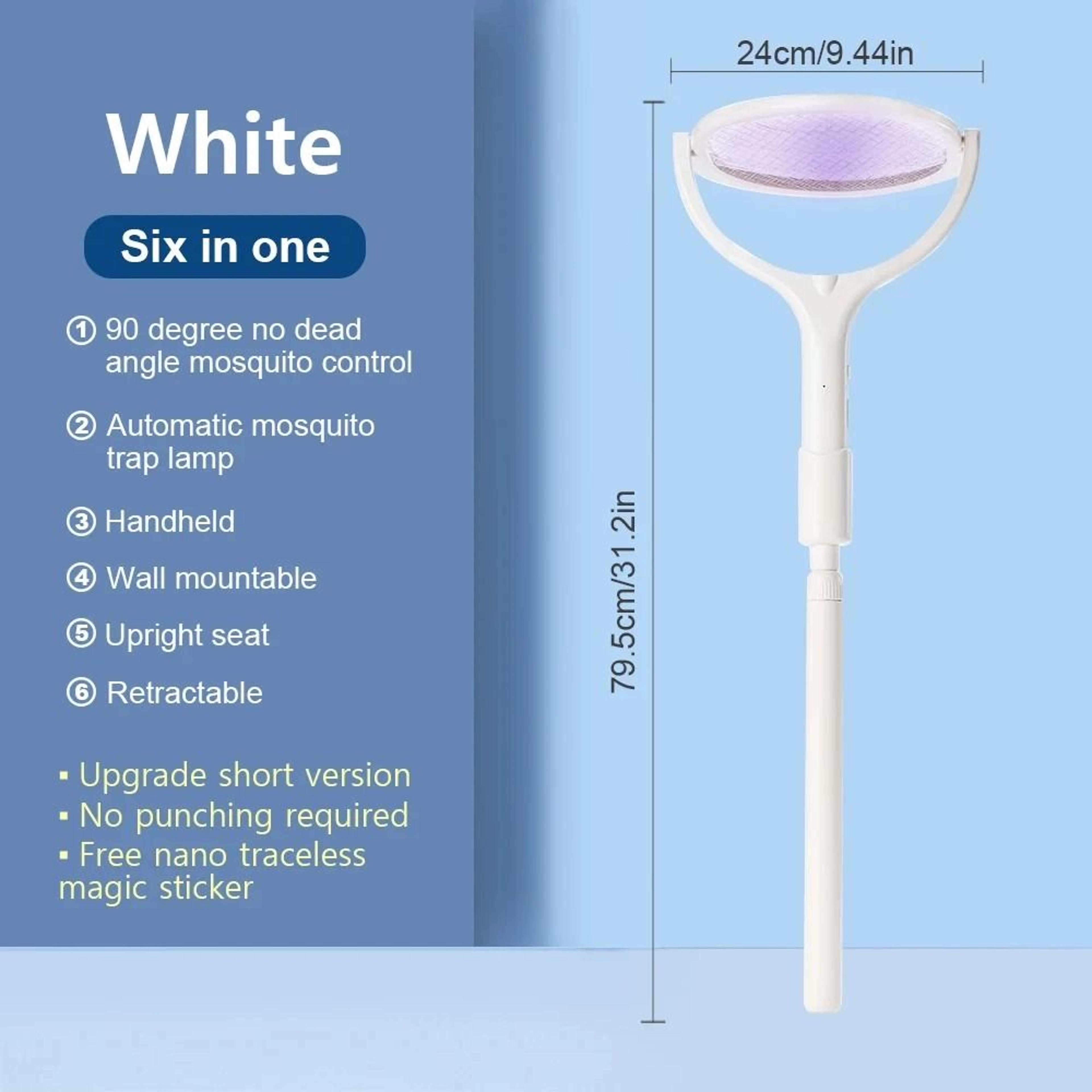 5 In 1 Rechargeable Mosquito Killer Lamp And Bug Zapper Swatter With Adjustable Angle 6