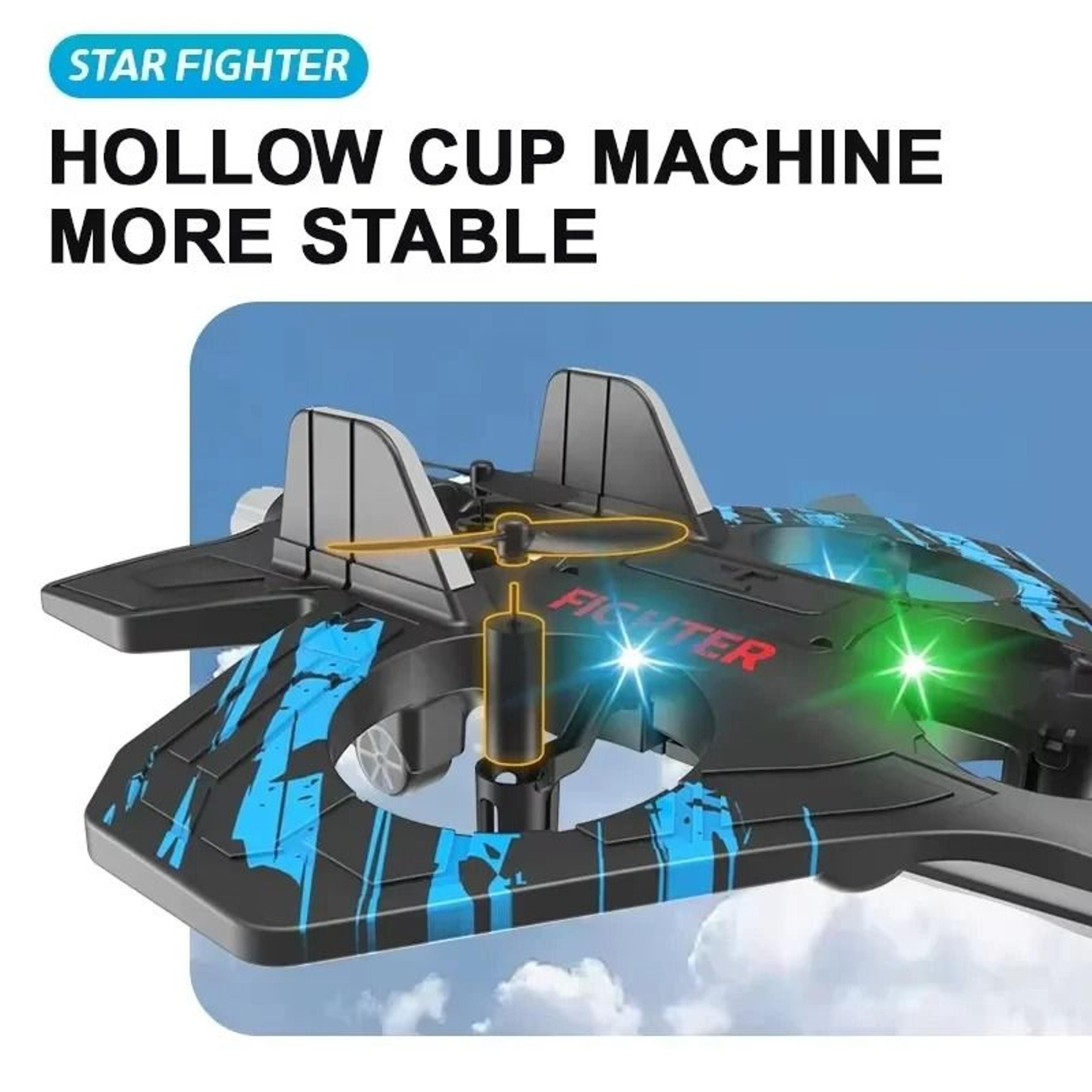 24G Remote Control Foam Fighter Plane With LED Lights And Stunt Tumbling 3