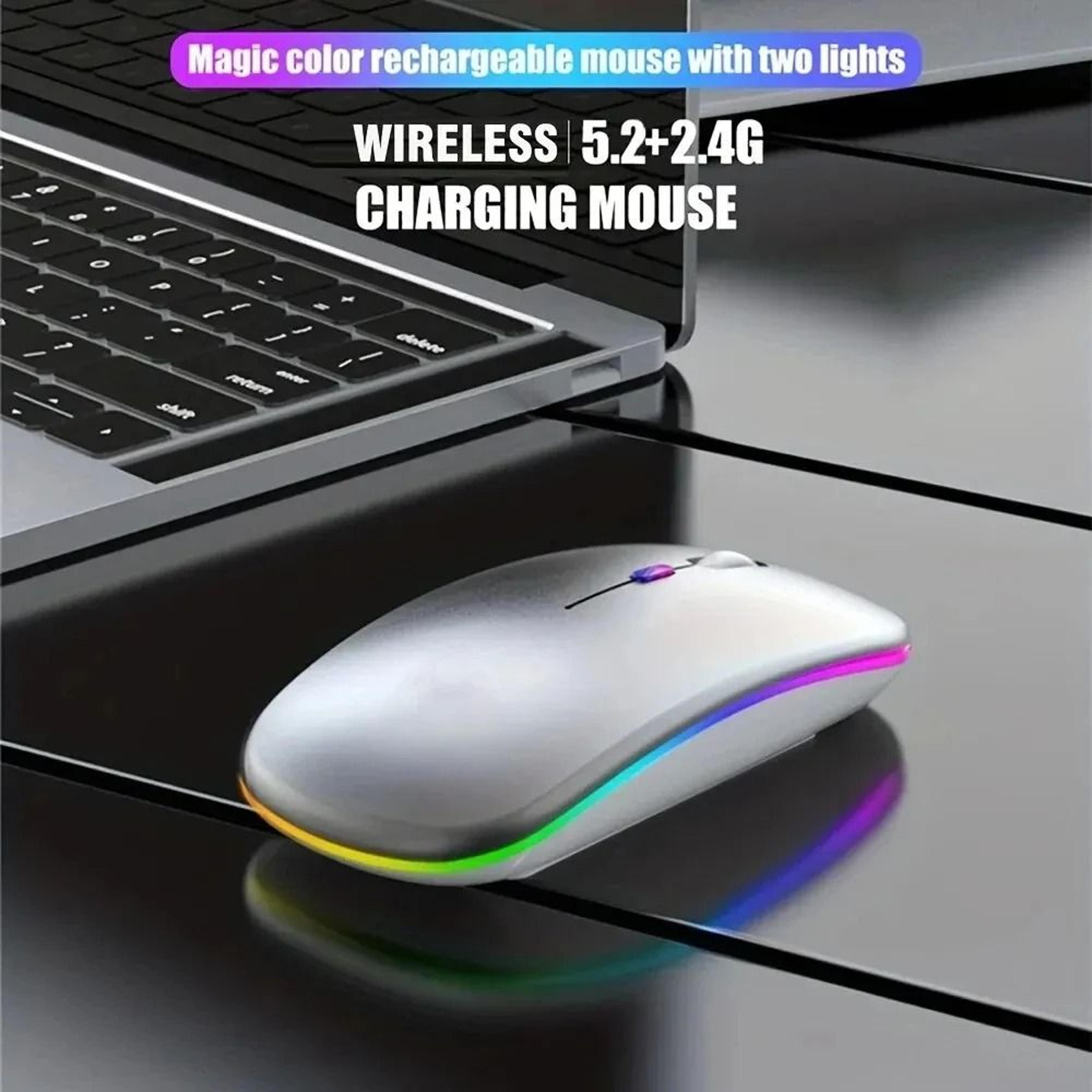 Rechargeable Wireless Gaming Mouse With Silent Click And RGB Backlight For Laptop And PC 0