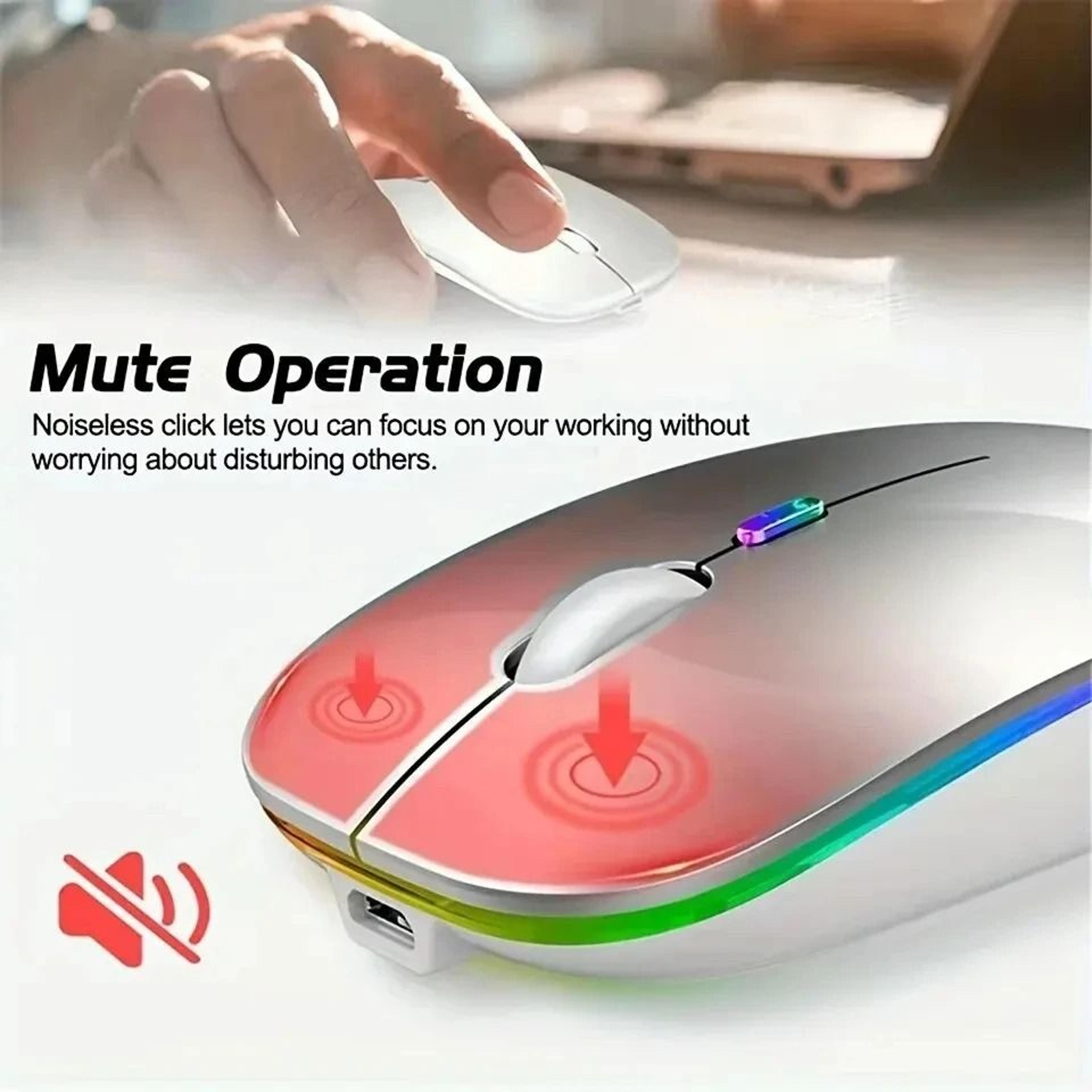 Rechargeable Wireless Gaming Mouse With Silent Click And RGB Backlight For Laptop And PC 5