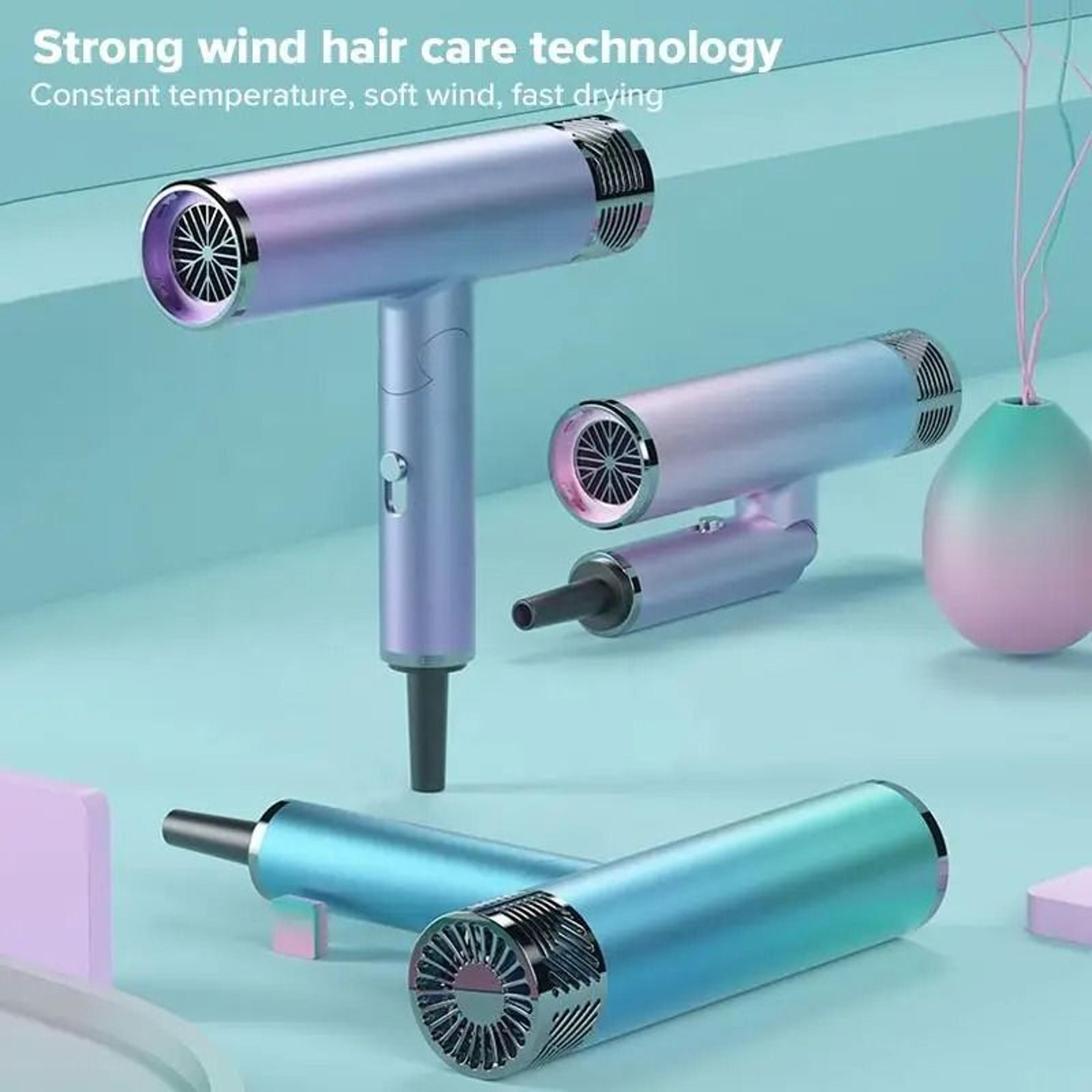 foldable negative ion hair dryer mini lightweight quiet blow dryer for home and travel