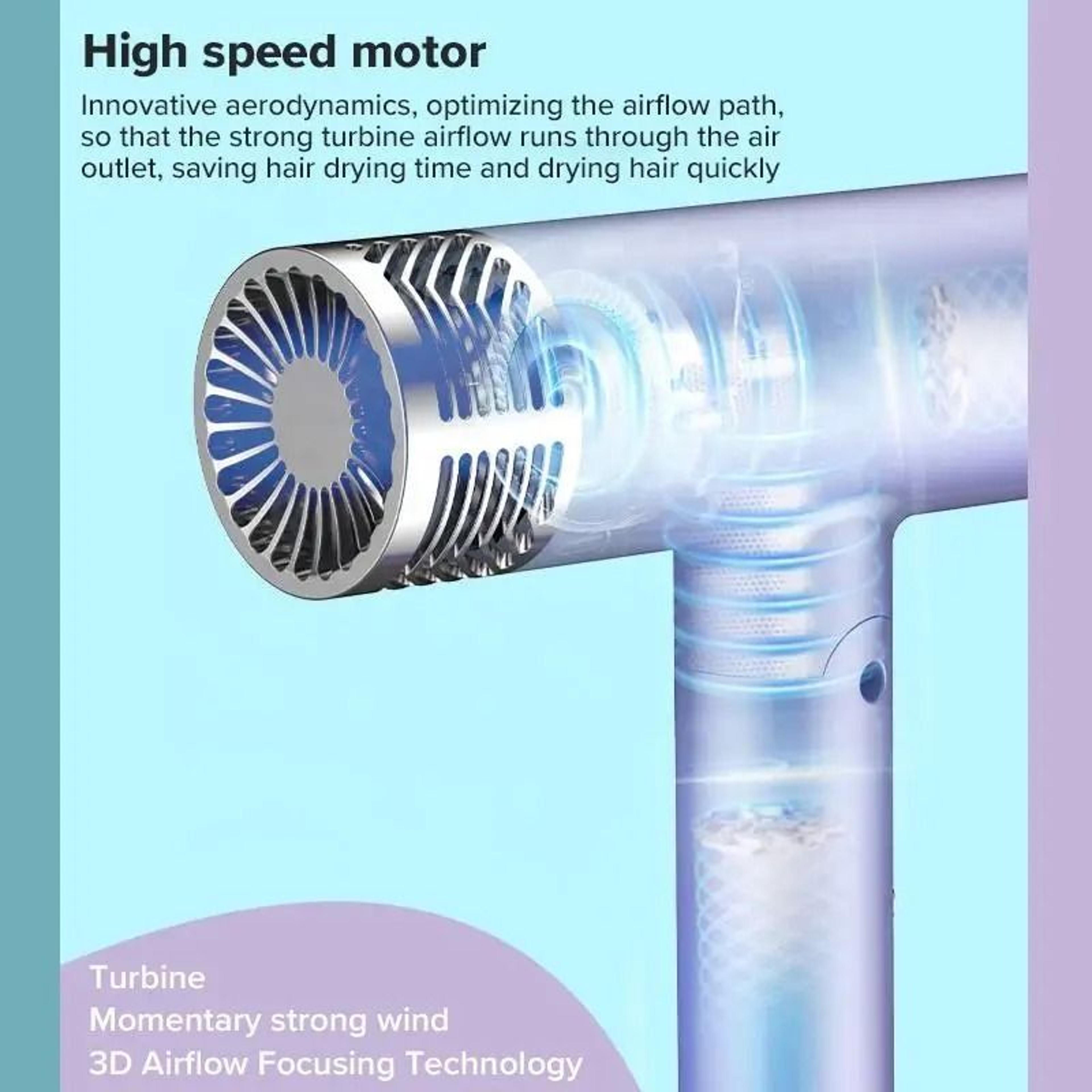 Foldable Negative Ion Hair Dryer Mini Lightweight Quiet Blow Dryer For Home And Travel 3