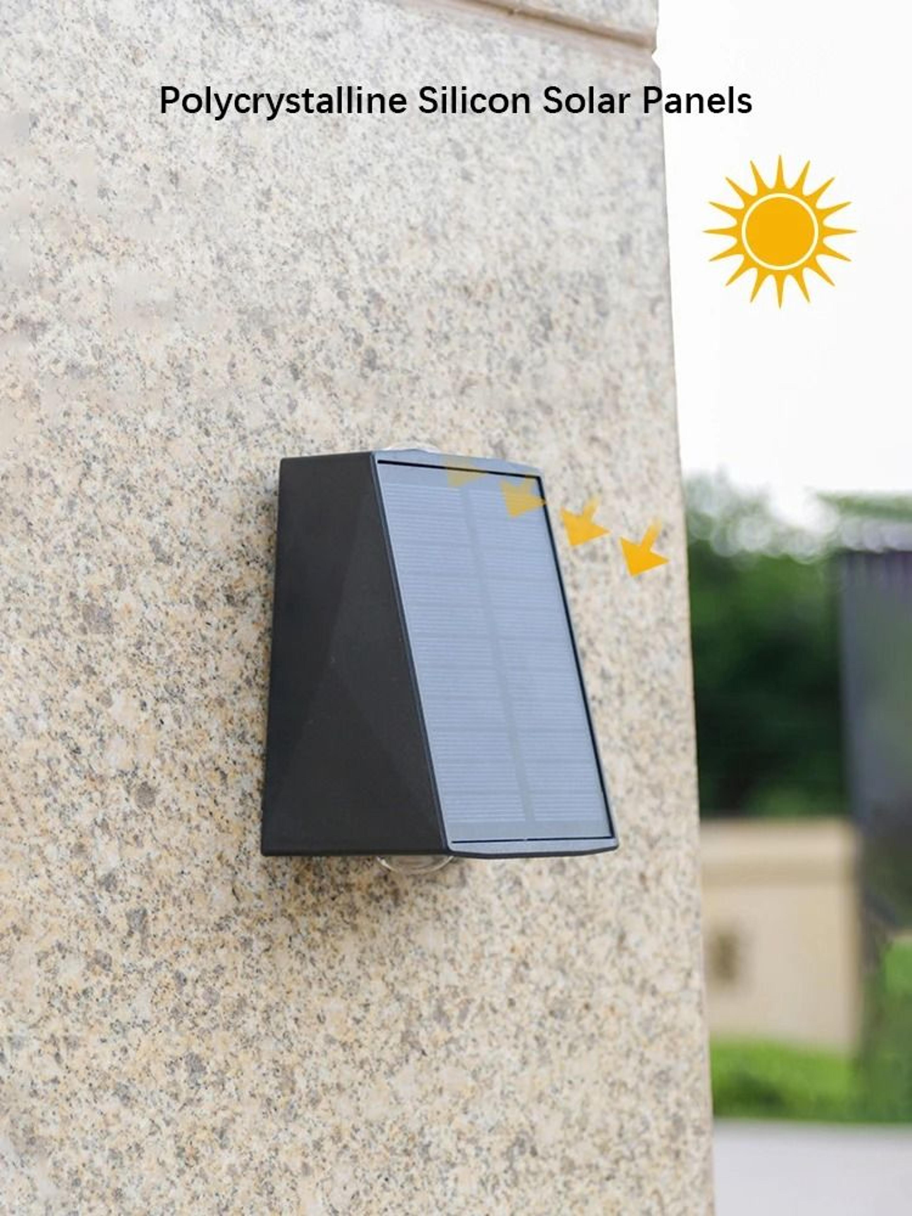 Solar Outdoor Wall Lamp With Up And Down Lighting Waterproof LED For Garden And Porch Decor 4