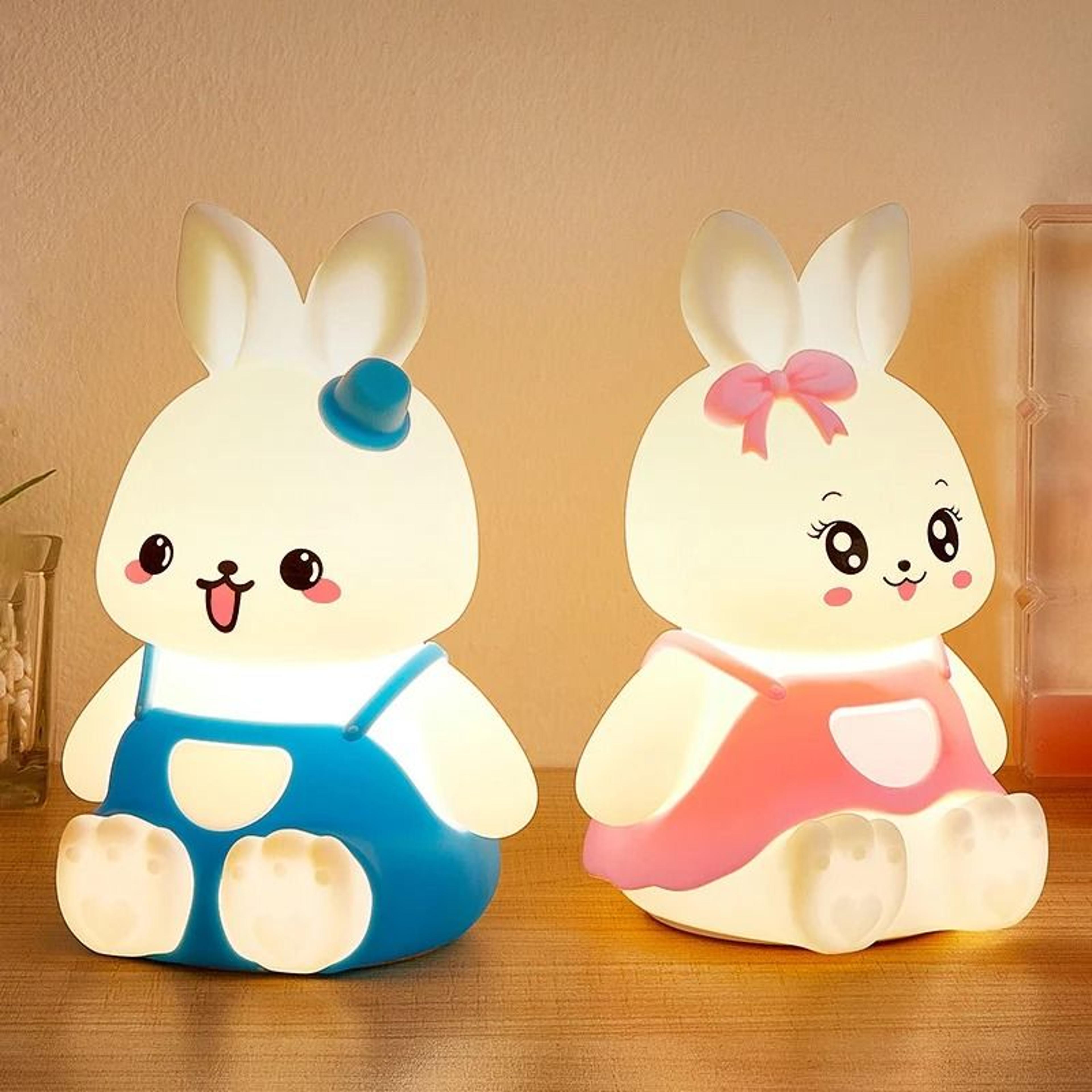 Silicone Rabbit Night Light With Color Changing LED And Tap Control For Nursery And Kids Room 1
