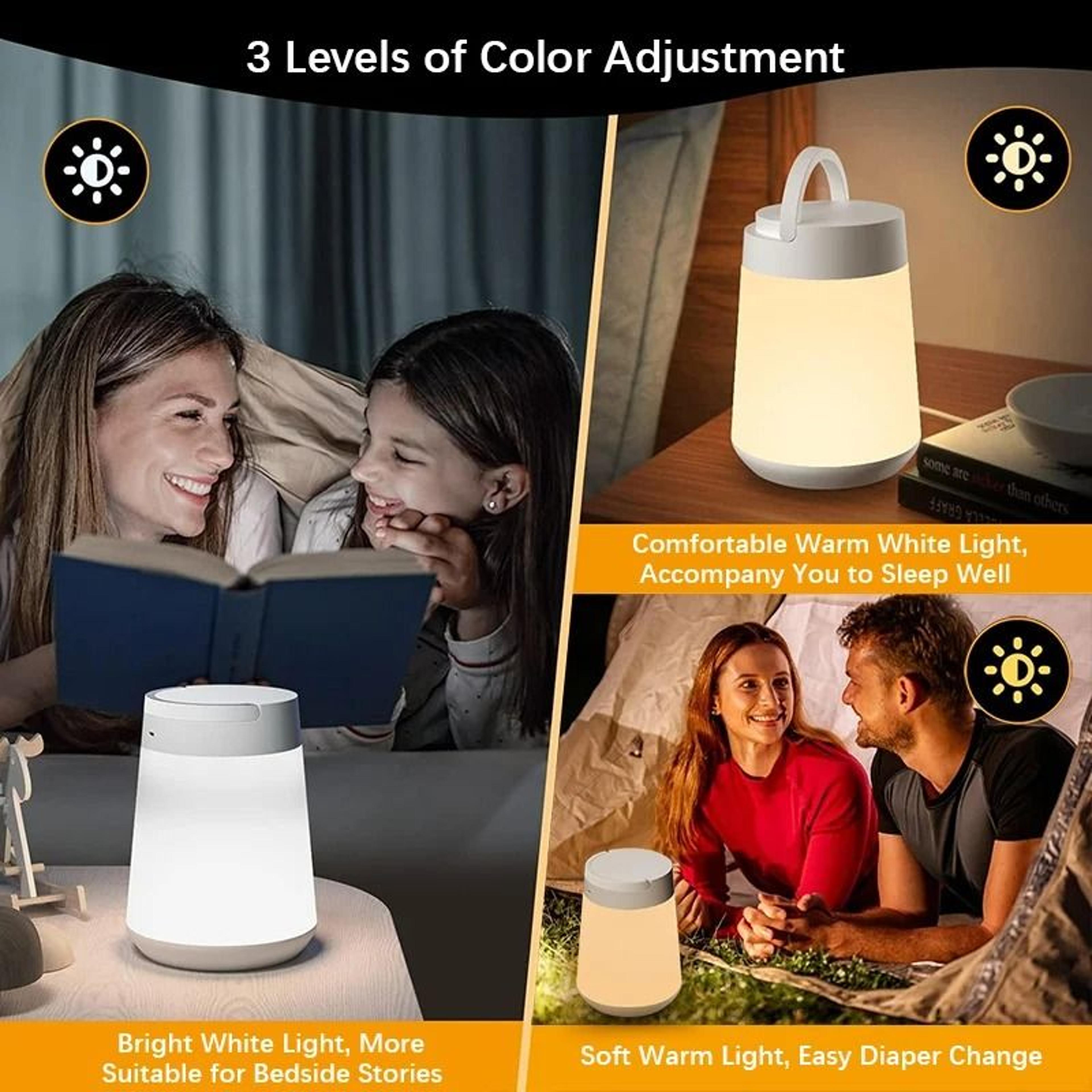Portable Touch LED Table Lamp With Multi Color Modes And Rechargeable Battery For Bedroom And Kids  3