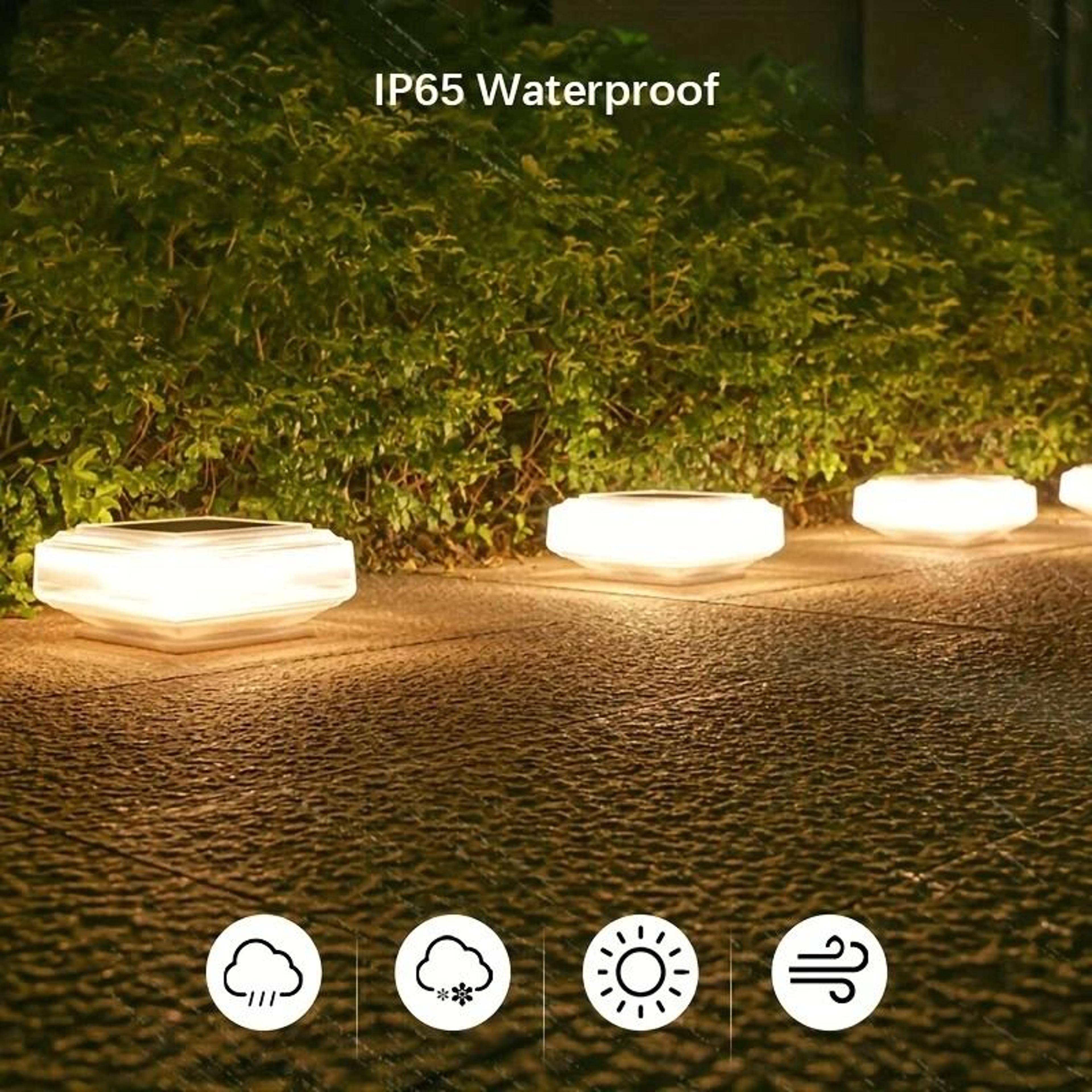 30 LED Solar Post Cap Light Waterproof Pillar Lamp With Warm Glow For Fence Deck And Garden Decor 3
