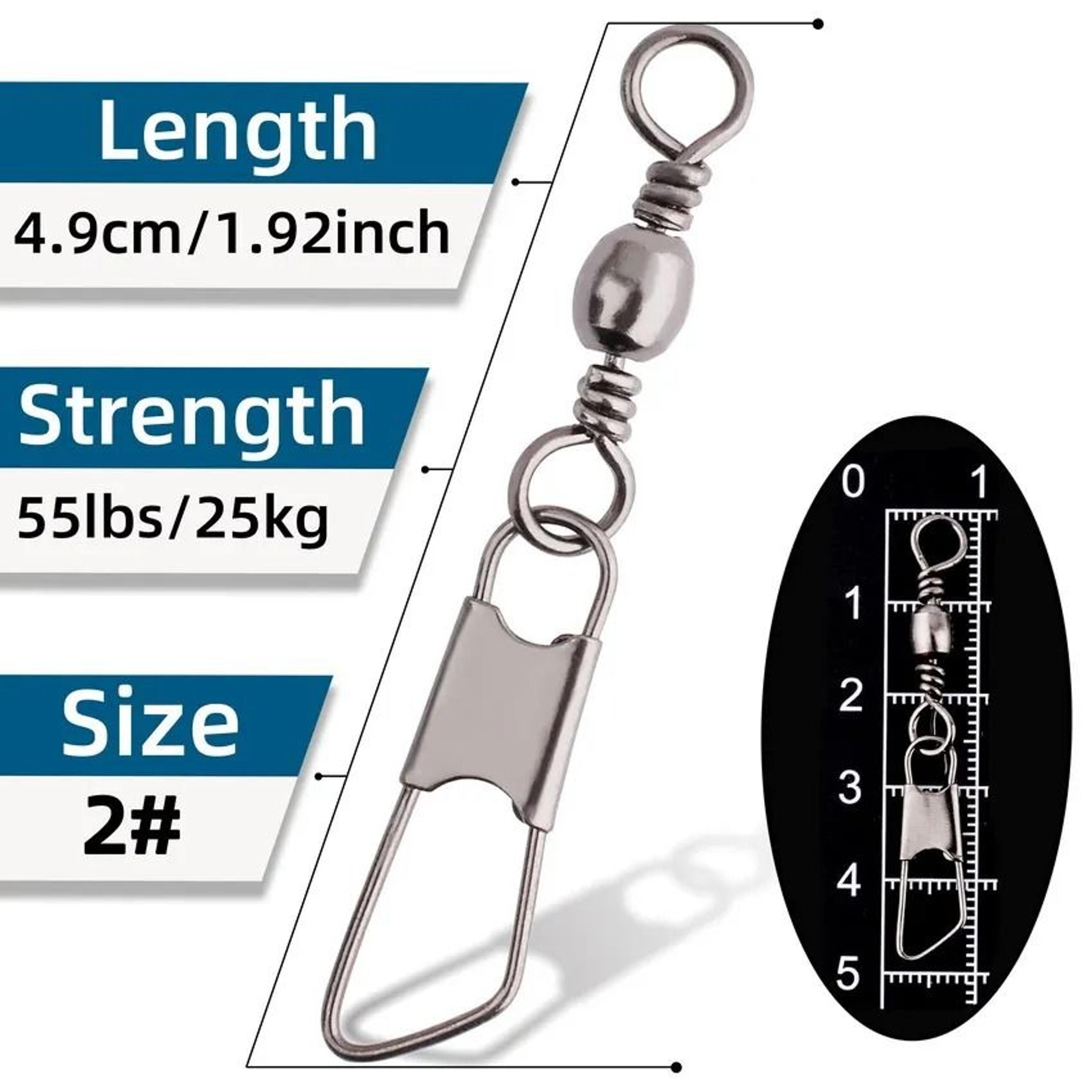 50 Piece Fishing Swivel Set With Brass Barrel Swivels And Snap Connectors In Storage Box 5
