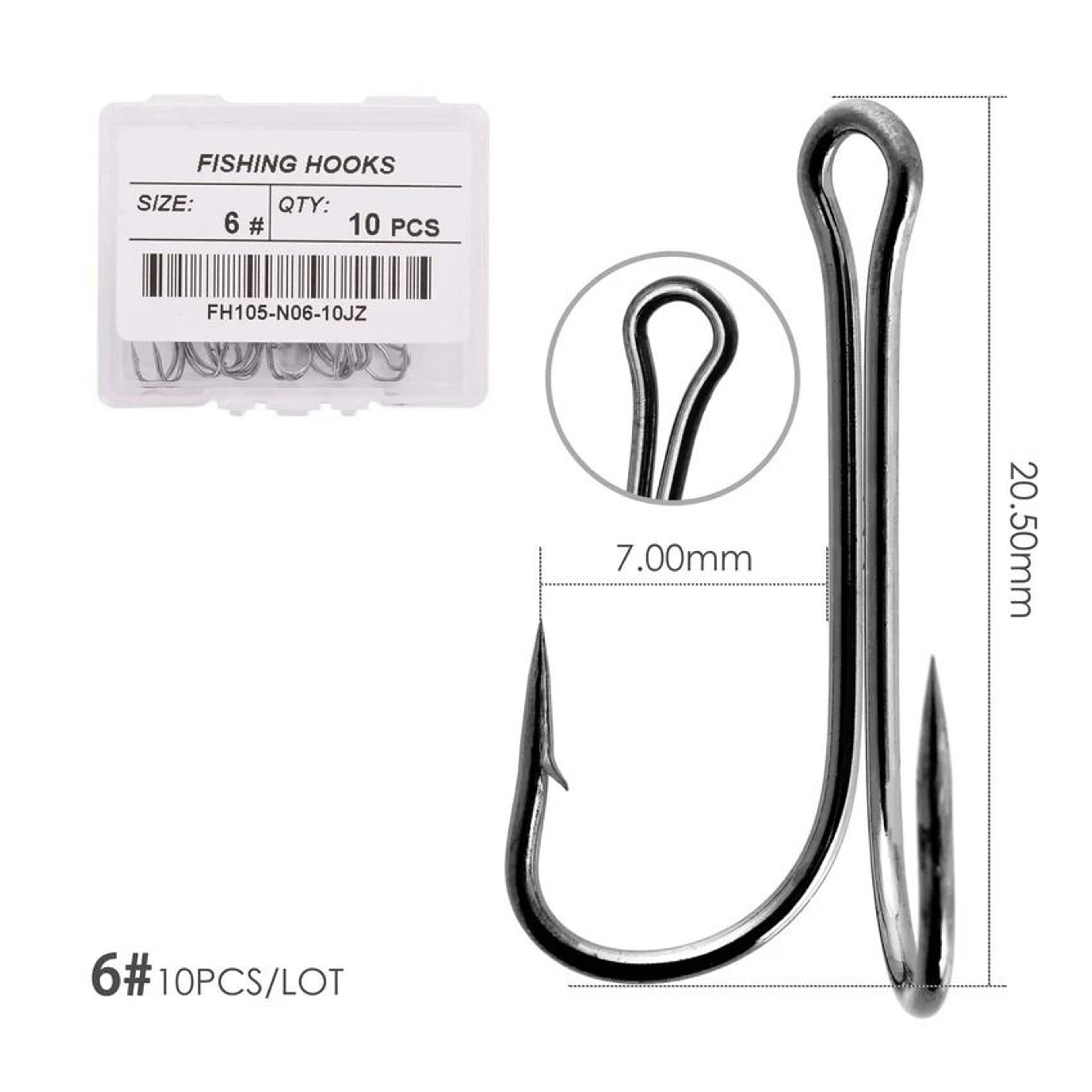 10 Piece Double Frog Fishing Hook Set High Carbon Steel Weedless Assist Hooks For Soft Lures And Ji 7
