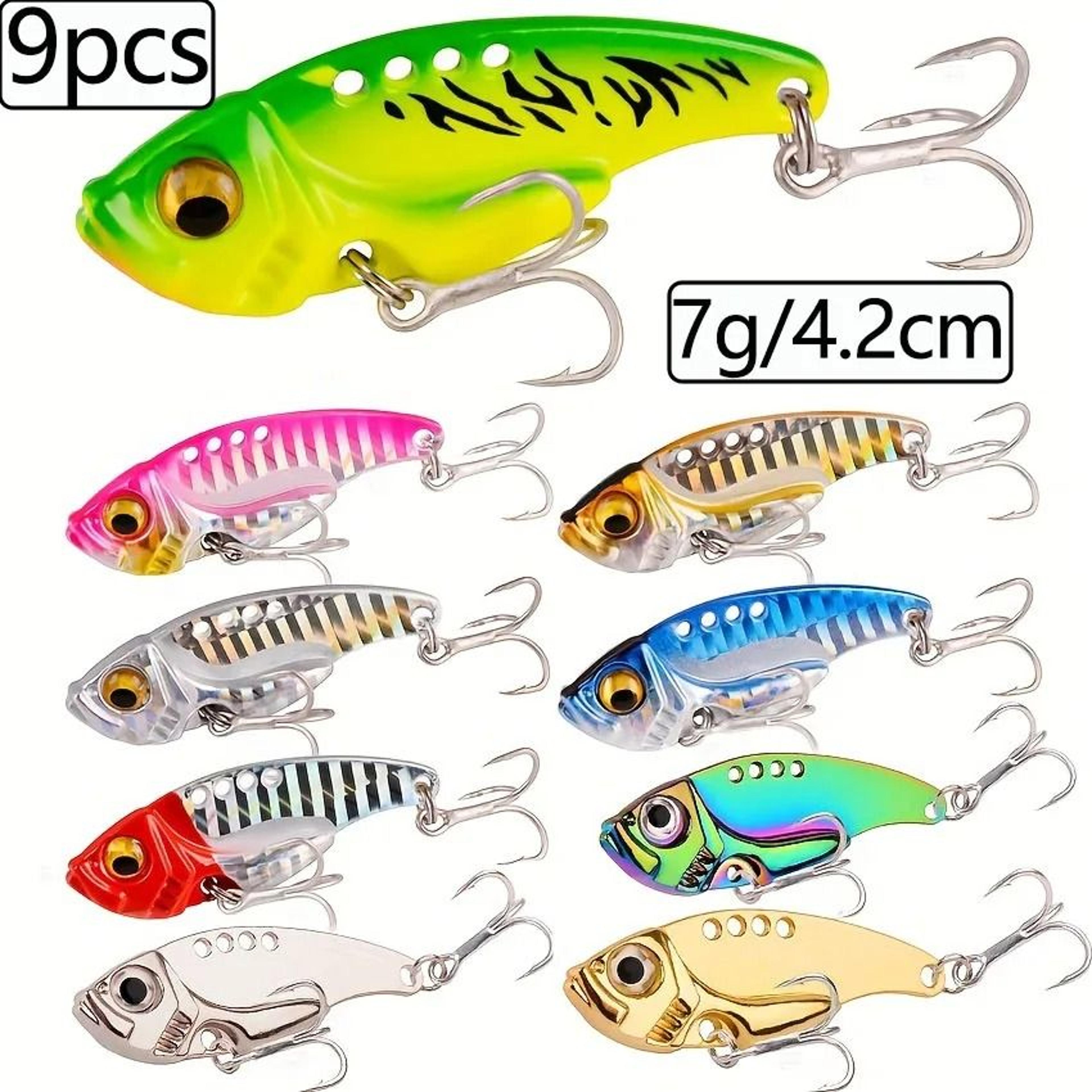 9 Piece Metal VIB Spinner Spoon Fishing Lure Set With 3D Eyes For Trout And Bass 7