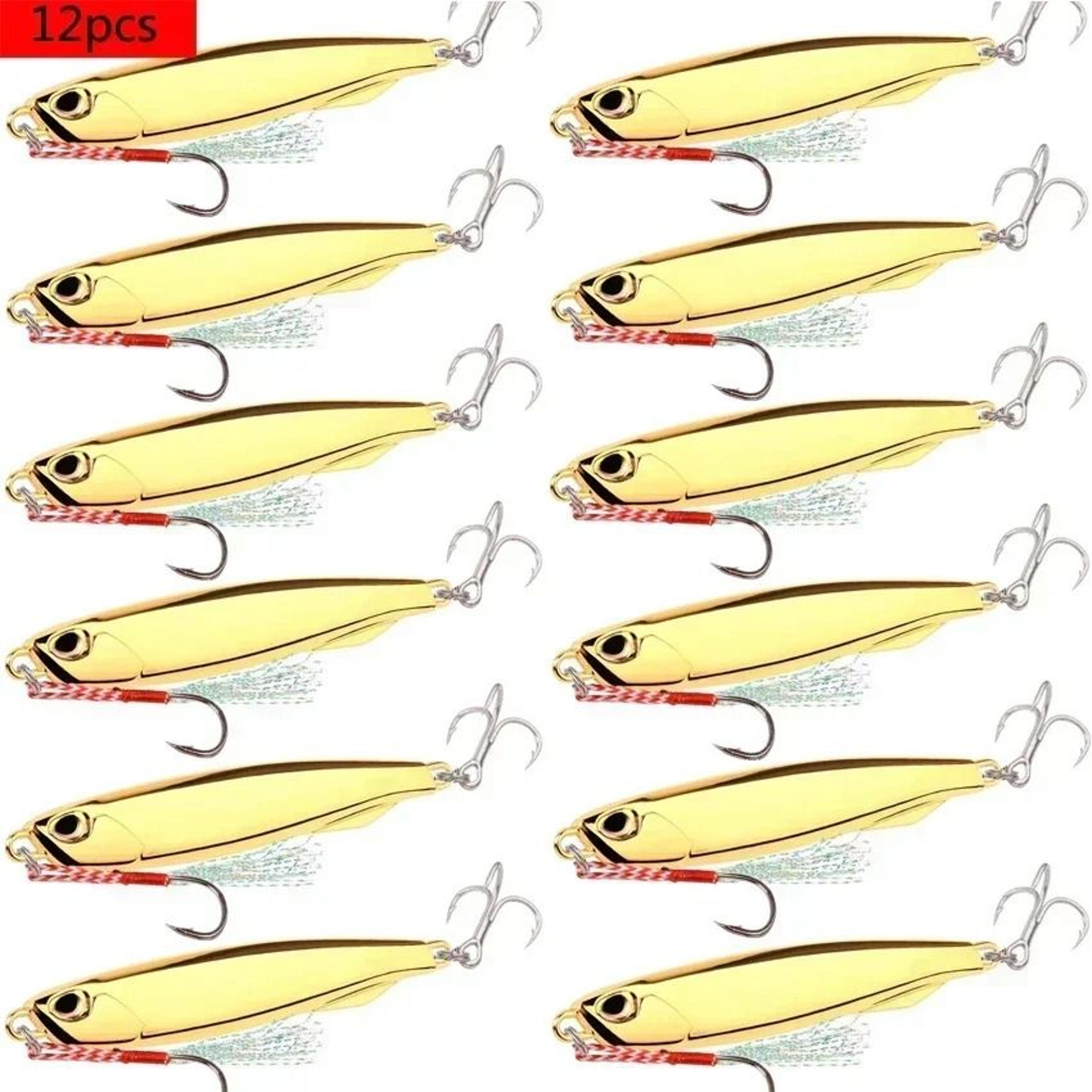 12 Piece Metal Jig Fishing Lure Kit Sinking Spoon And Spinner Set For Pike Carp And Sea Fishing 12