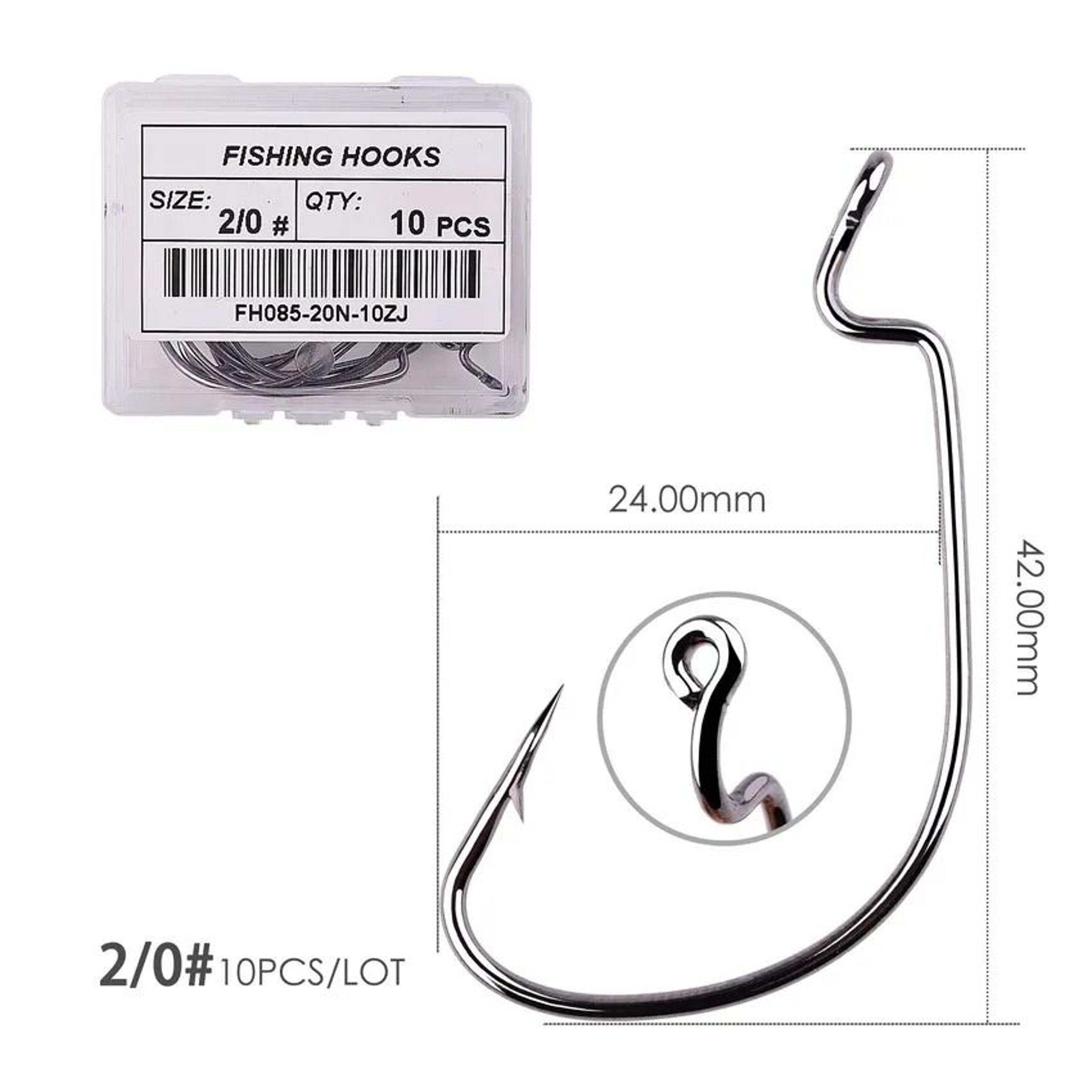 10 Piece Offset Fishing Hook Set Sharp Jig Head Crank Hooks For Soft Bait And Crankbait Rigs 11