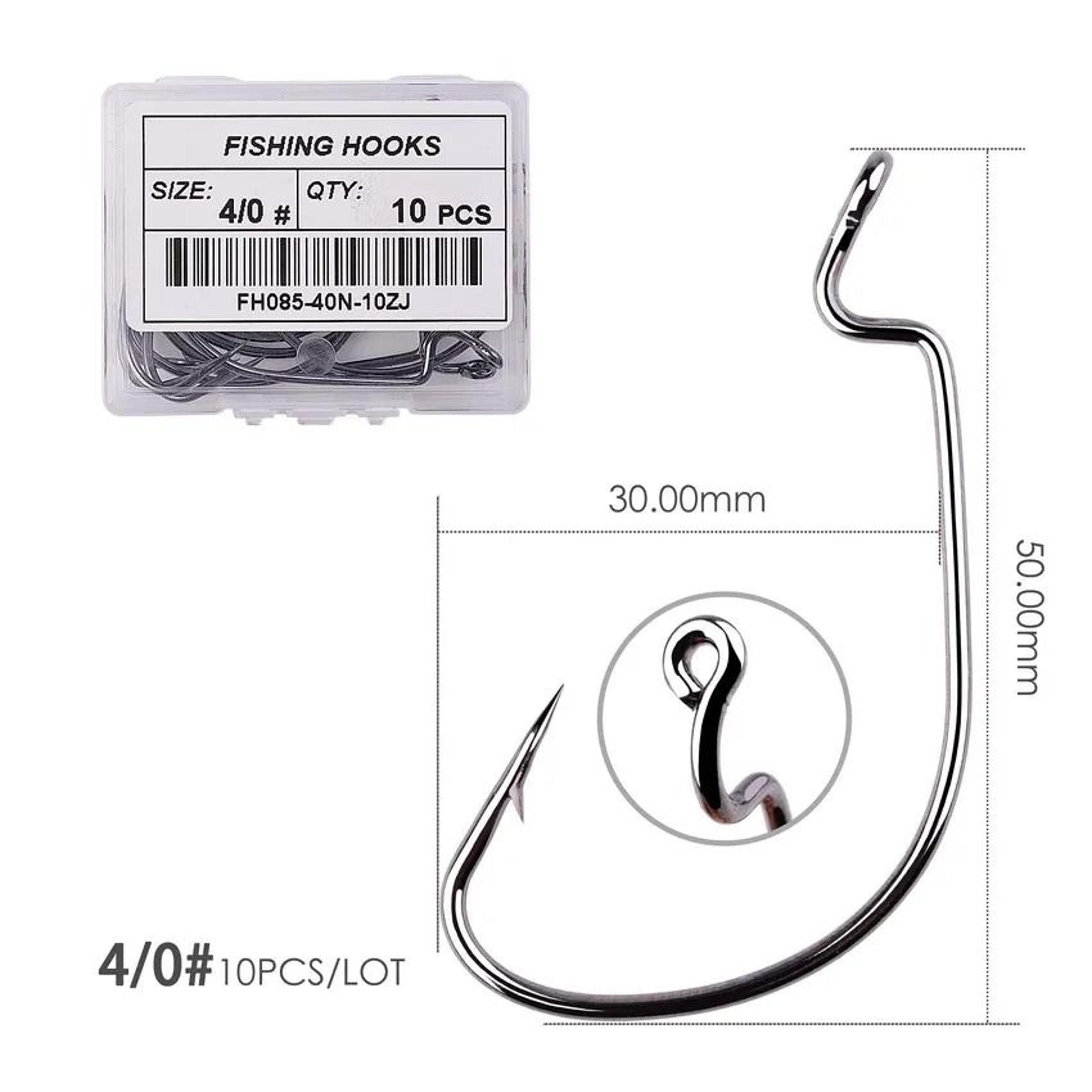 10 Piece Offset Fishing Hook Set Sharp Jig Head Crank Hooks For Soft Bait And Crankbait Rigs 13