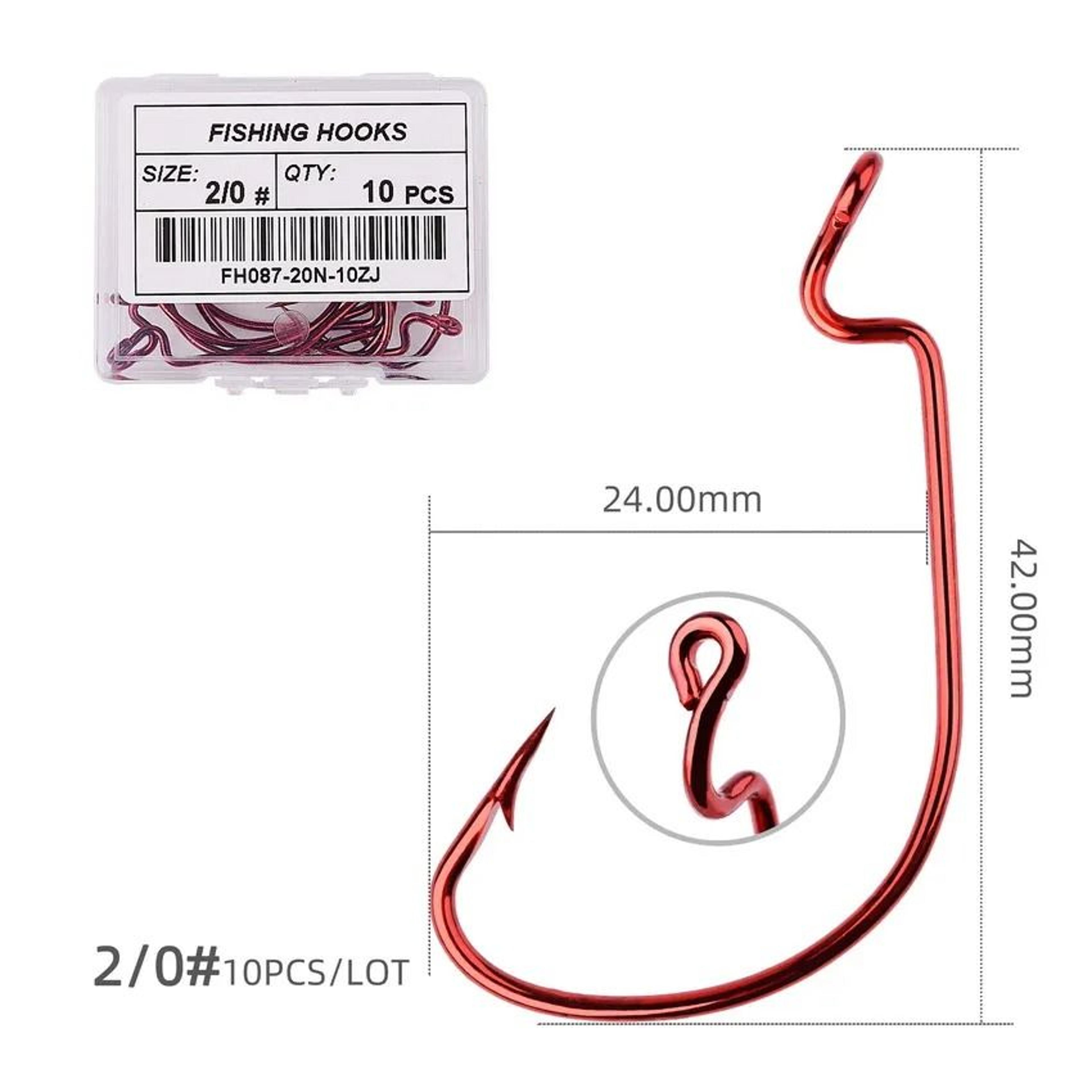 10 Piece Offset Fishing Hook Set Sharp Jig Head Crank Hooks For Soft Bait And Crankbait Rigs 20
