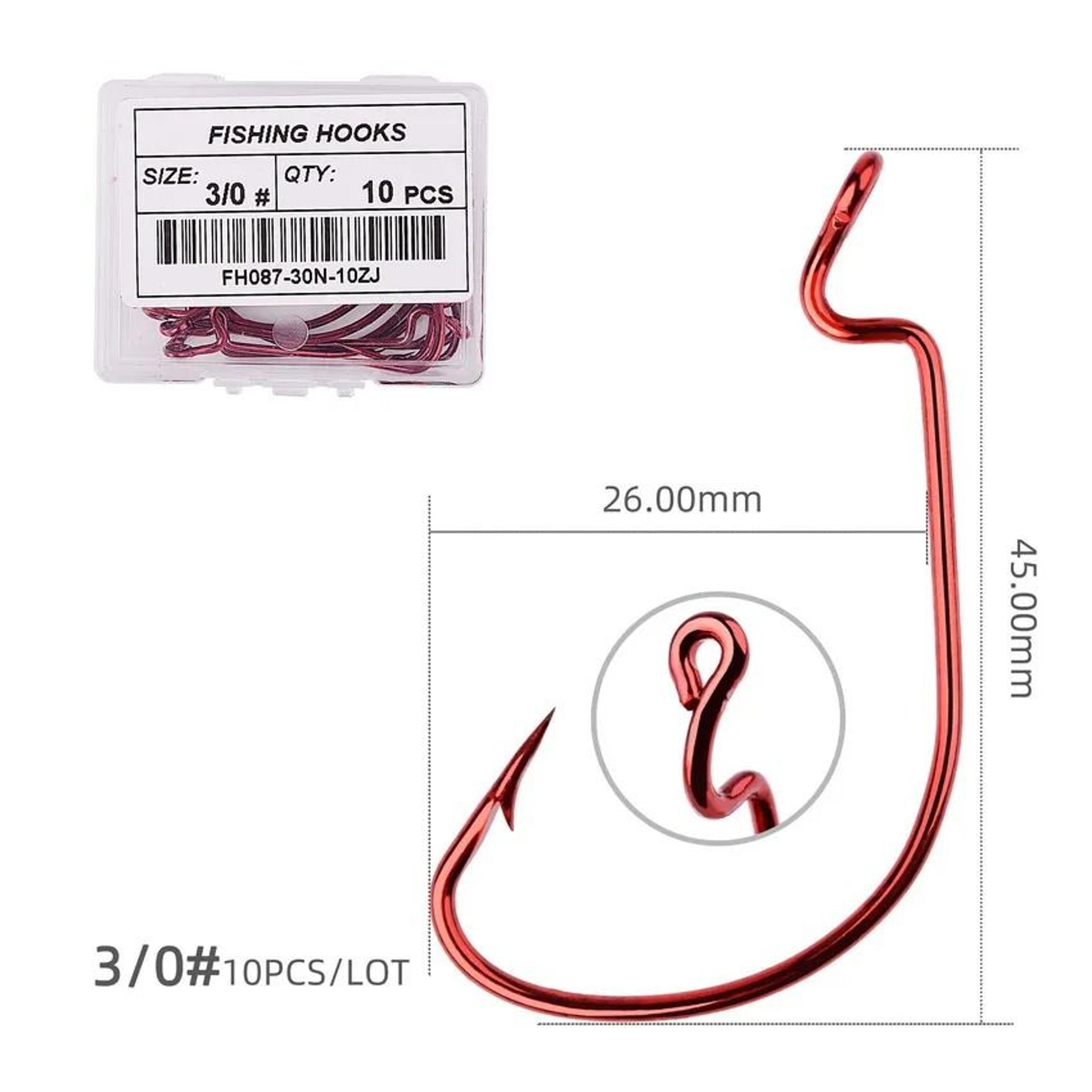10 Piece Offset Fishing Hook Set Sharp Jig Head Crank Hooks For Soft Bait And Crankbait Rigs 21