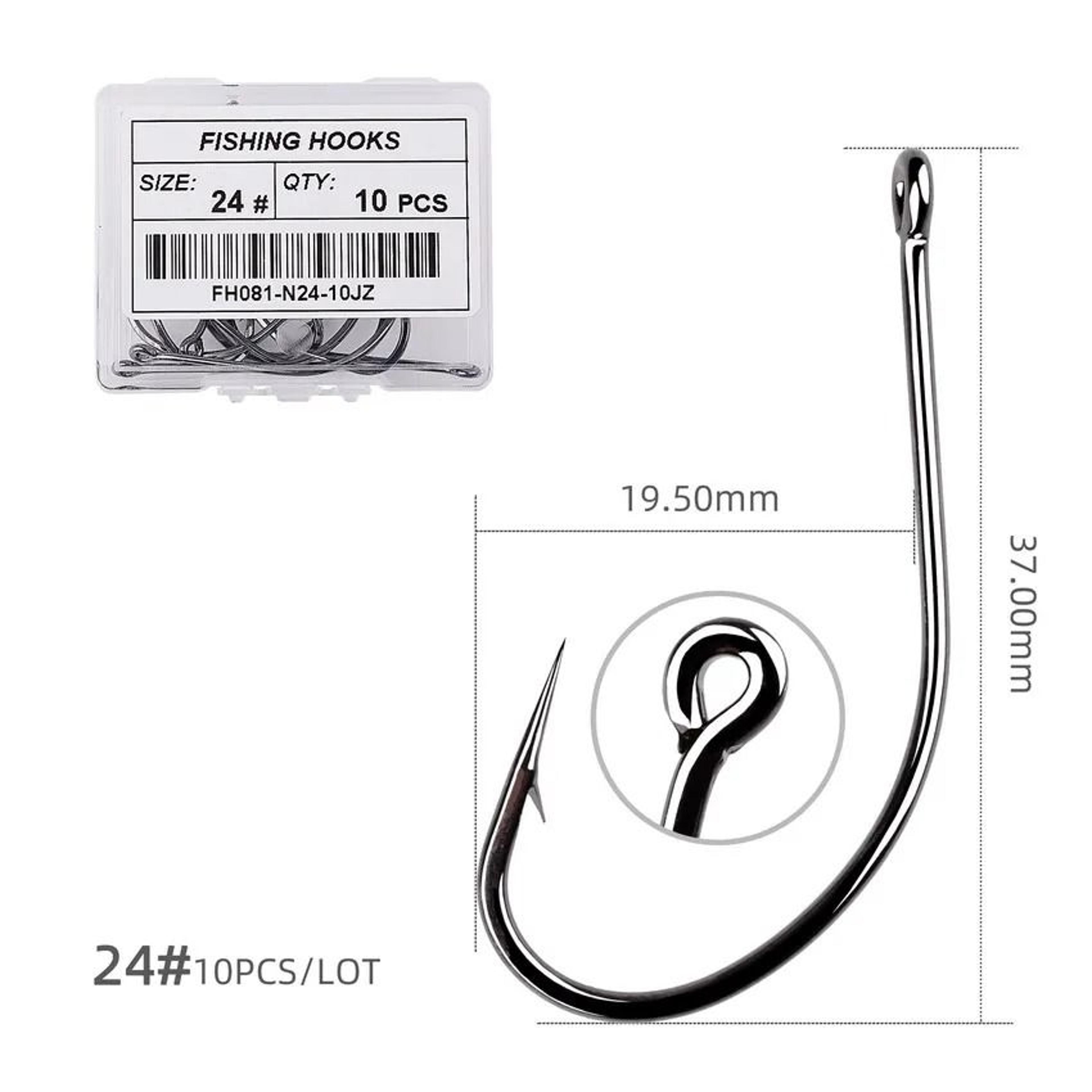 10 Piece Sea Big Fishing Hook Set High Carbon Steel Hooks With Black Nickel Finish For Saltwater An 9