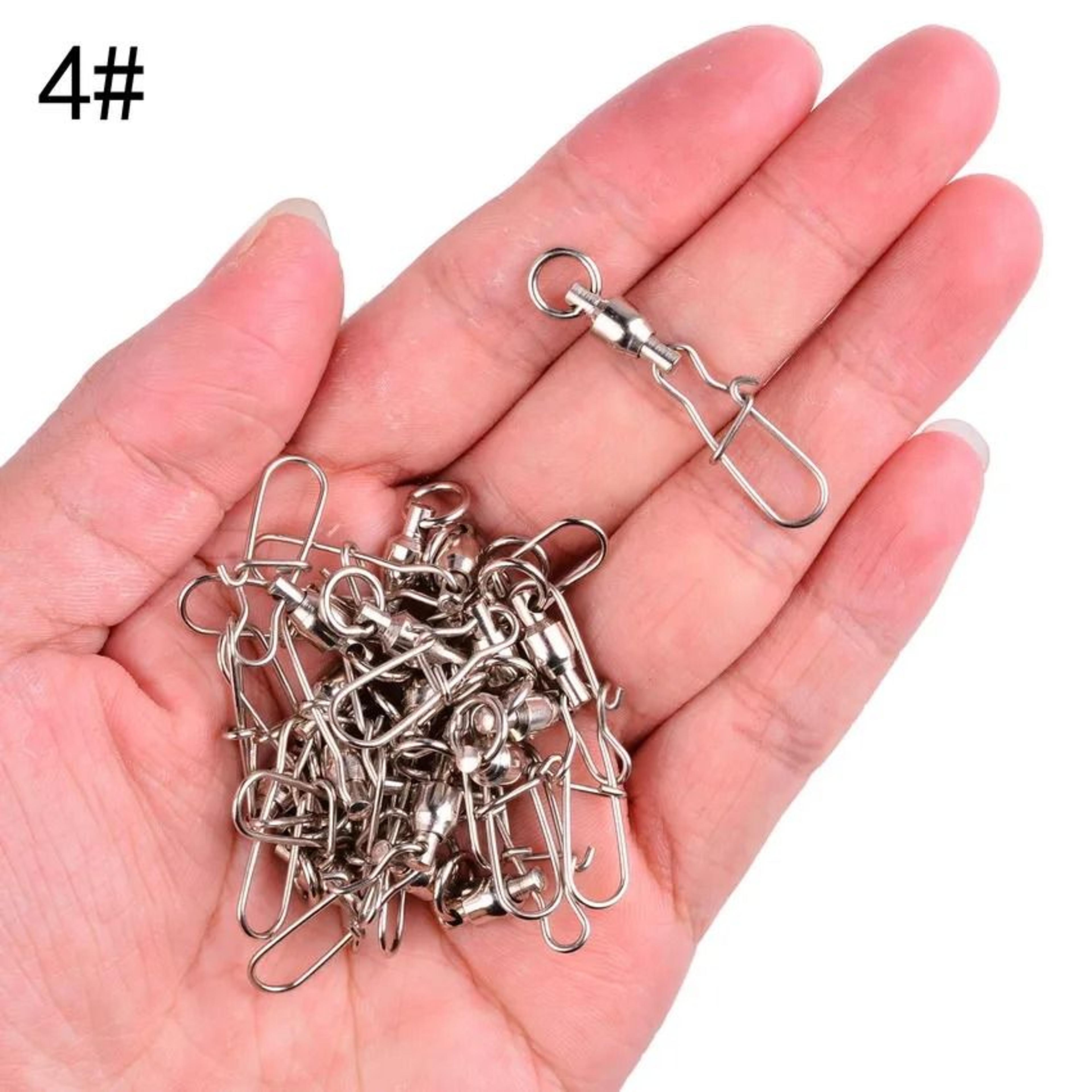 10Piece Reinforced Ball Bearing Fishing Swivel Connector Set With Interlock Snap 0 To 6 5