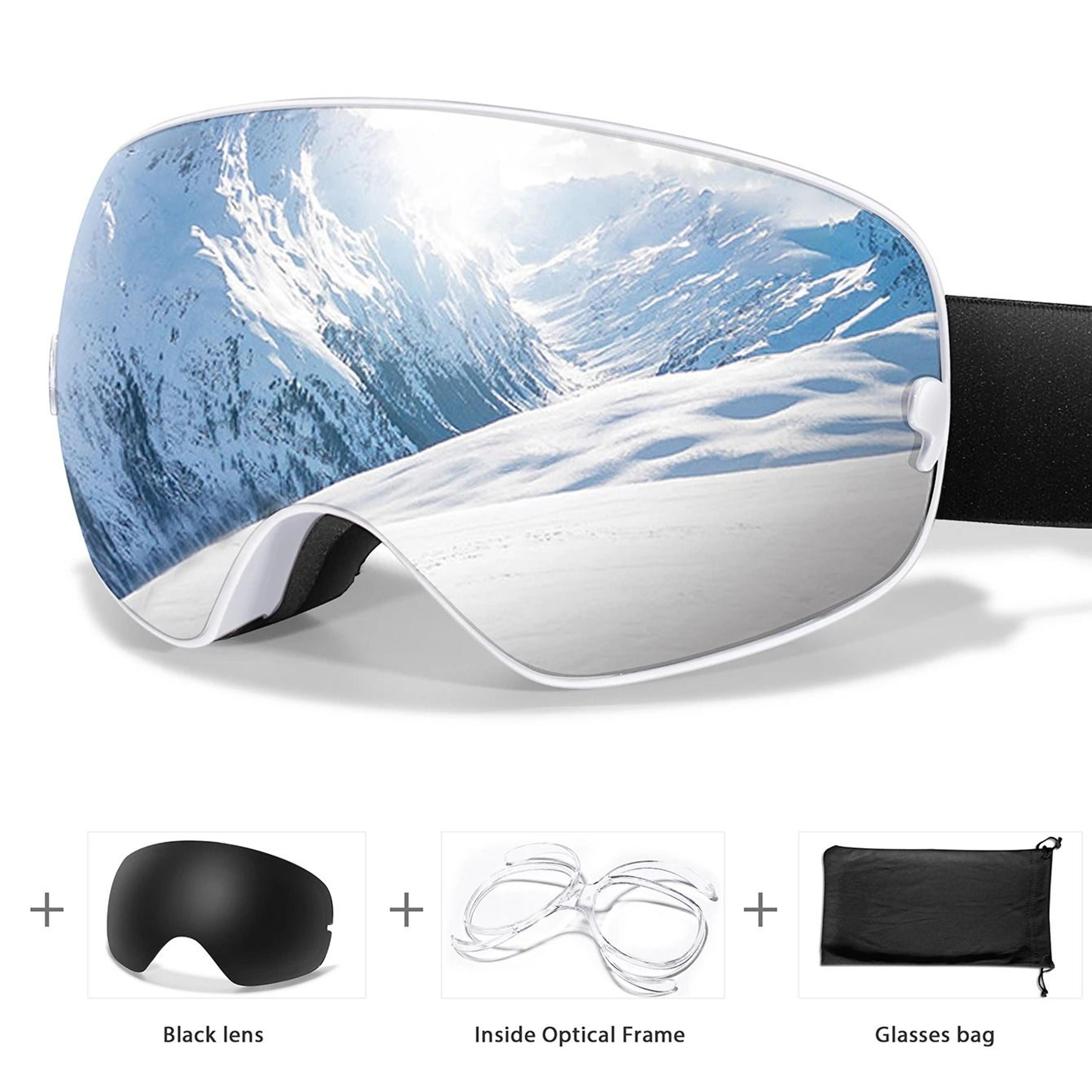 UV400 AntiFog Outdoor Sports Ski Goggles With Changeable Lens For Snowboarding Cycling And Snowmobi 17