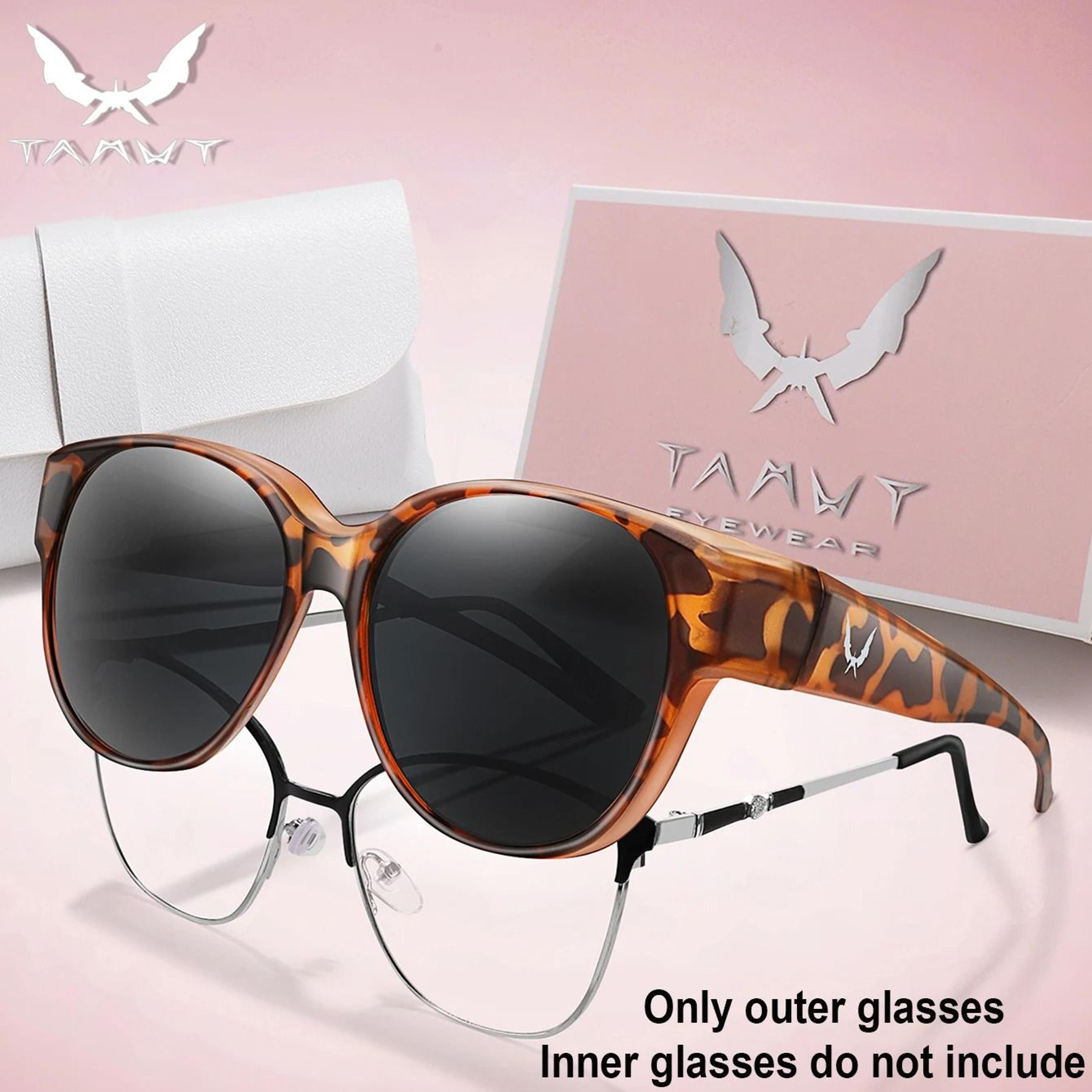 over glasses uv protection round sunglasses with box cover for myopia eyeglasses unisex outdoor shades