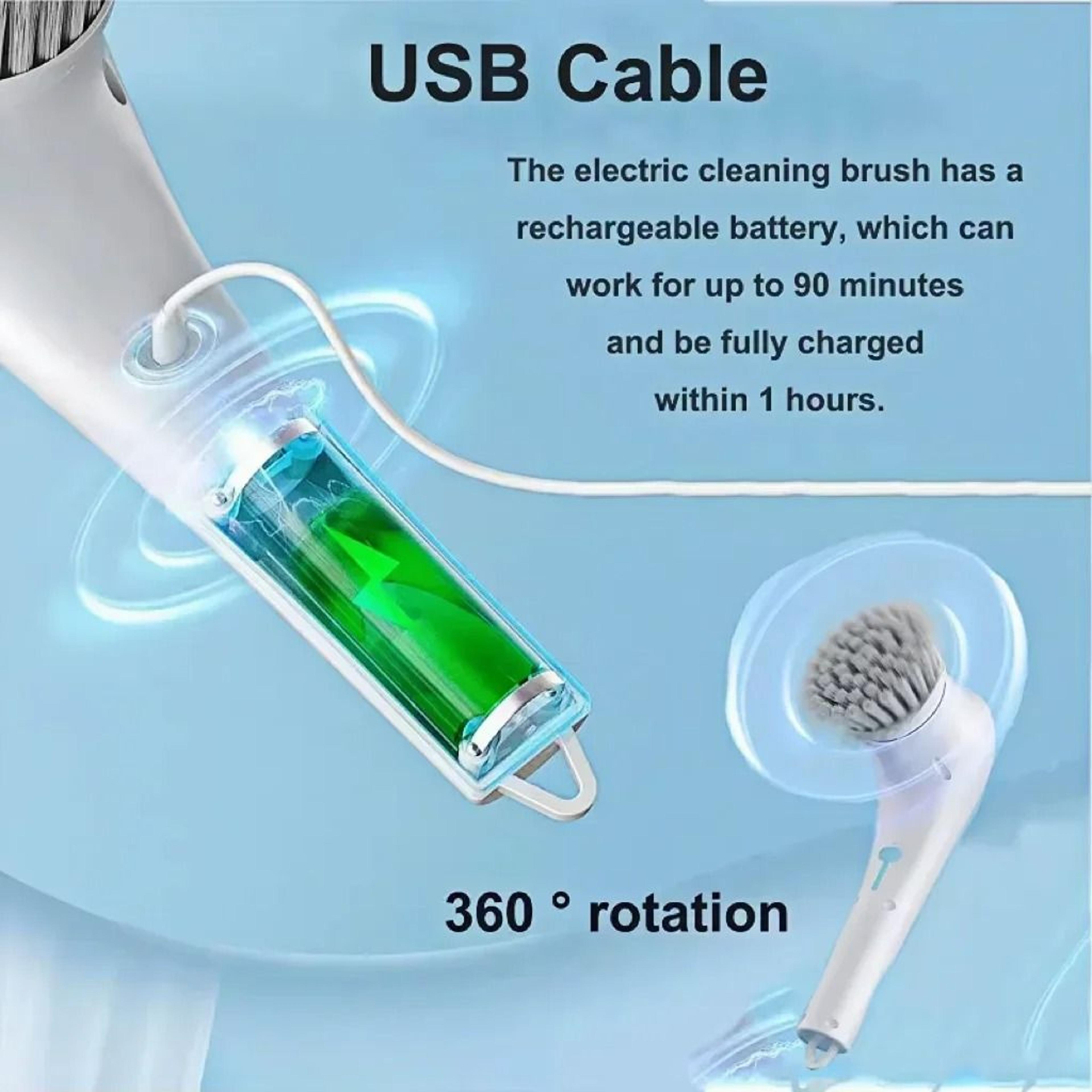 Cordless Electric Cleaning Brush With 5 In 1 Brush Heads 1