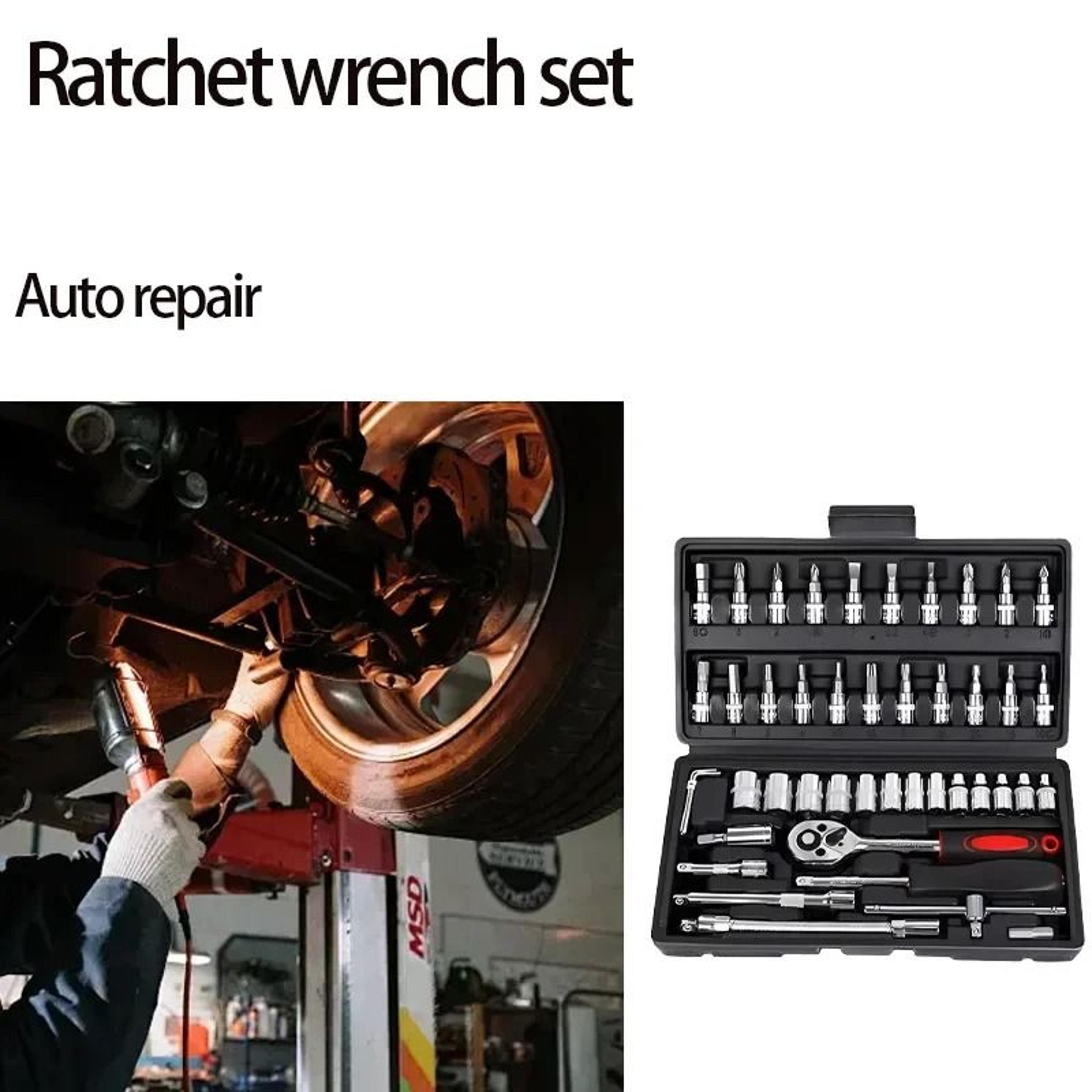 Portable 46 Piece Socket Ratchet Wrench Set For Home And Garage 2