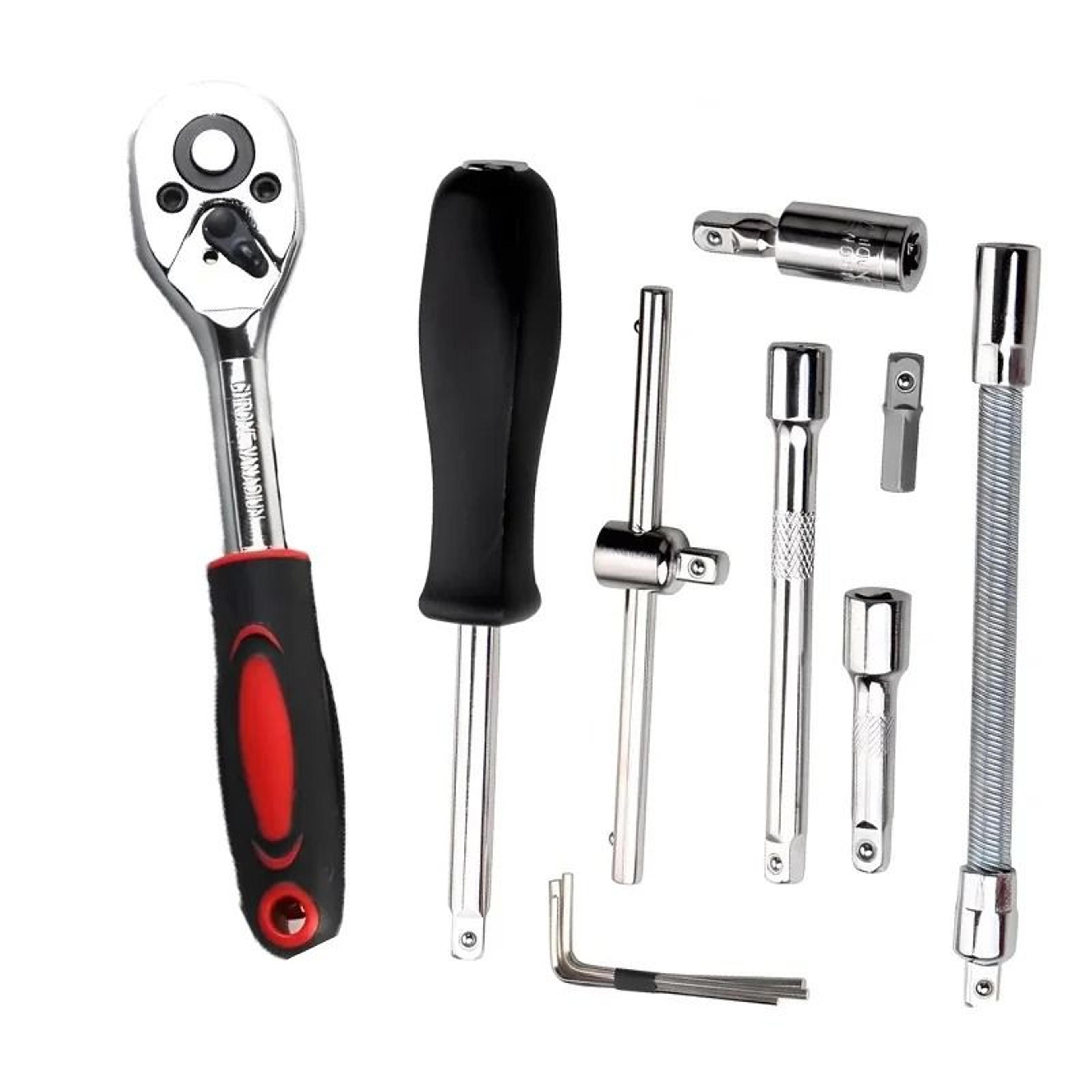 Portable 46 Piece Socket Ratchet Wrench Set For Home And Garage 3