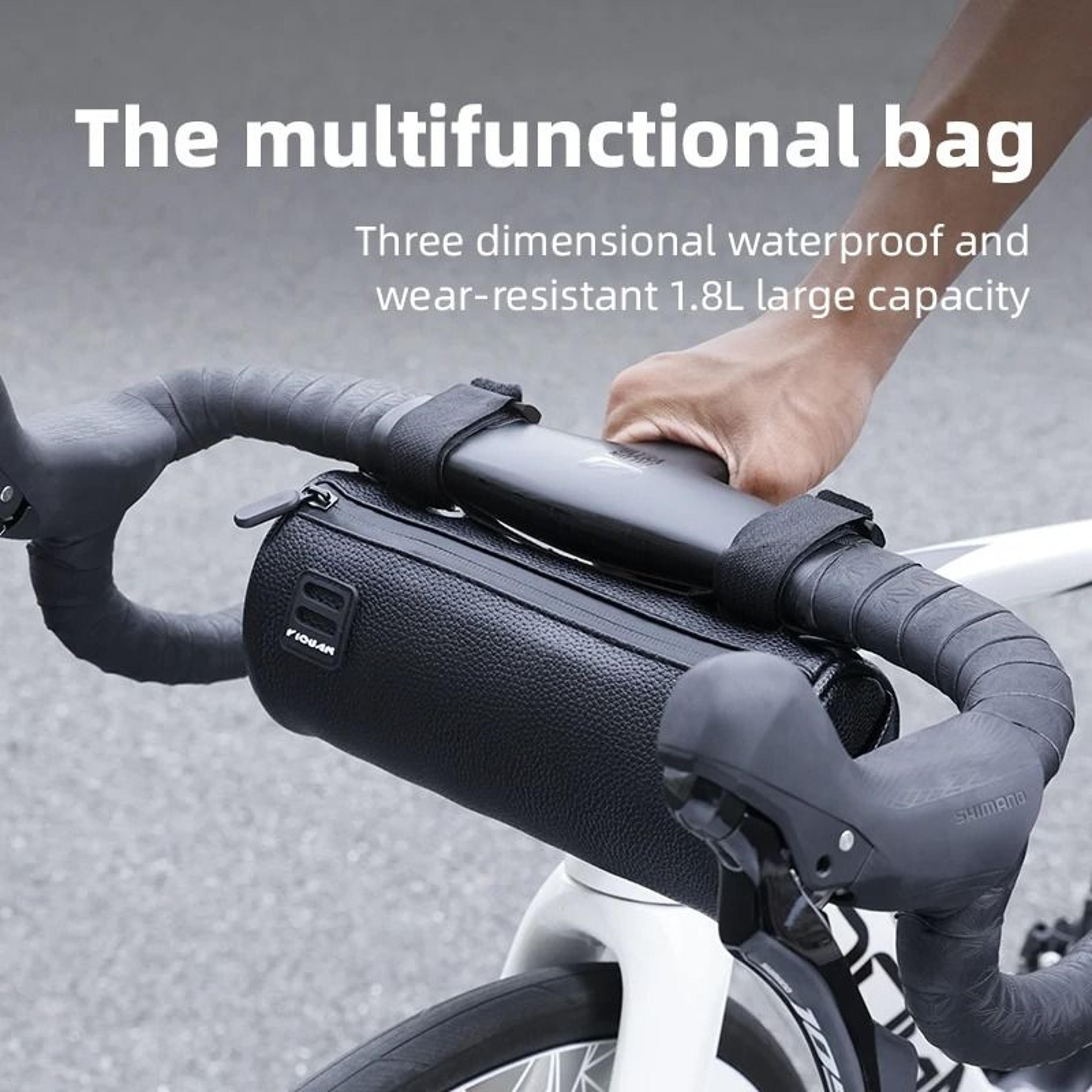 Waterproof Bike Handlebar Bag Front Storage Pouch With Shoulder Strap 0