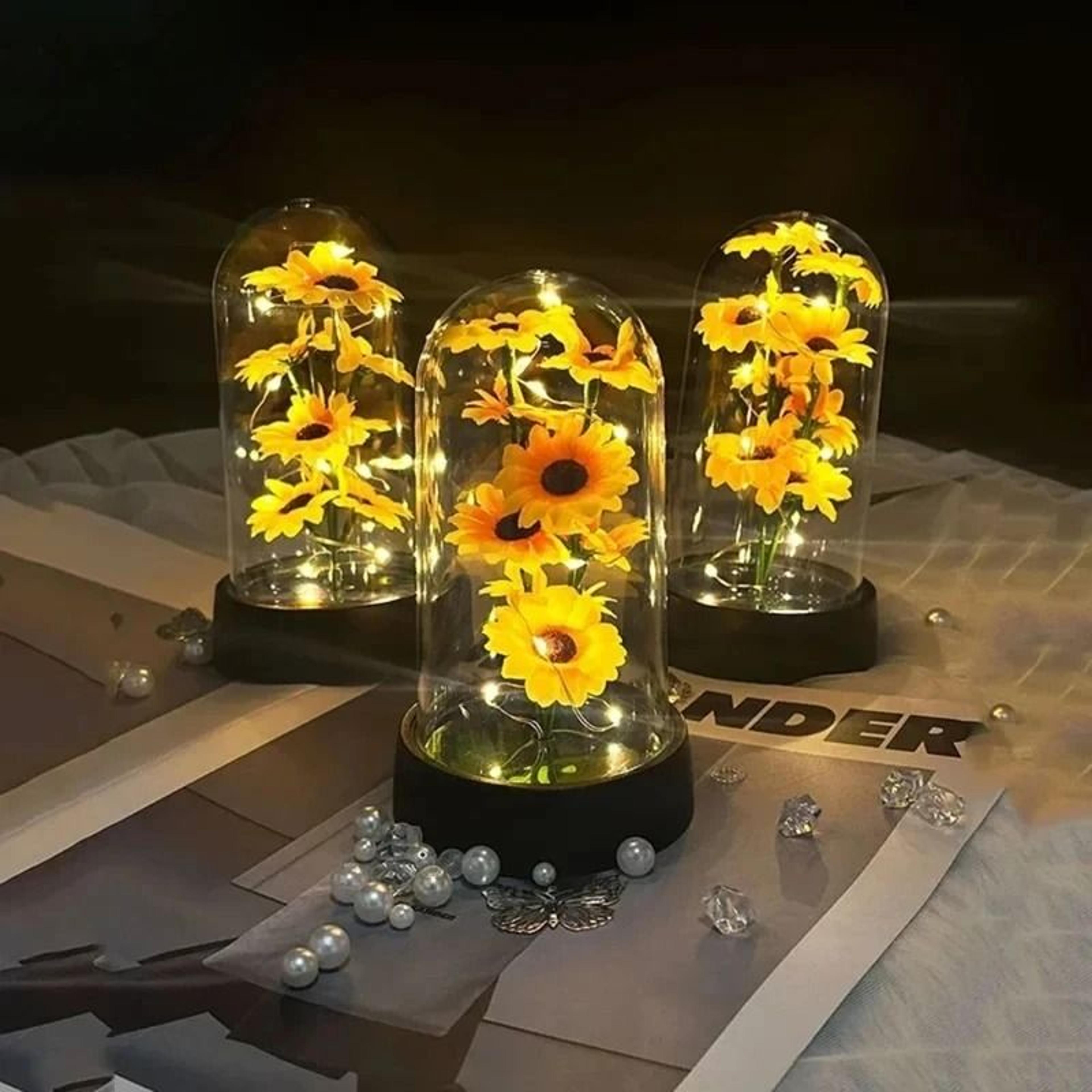Eternal Sunflower Gift Set Mini Plastic Flower Decor For Graduation And Mothers Day 1