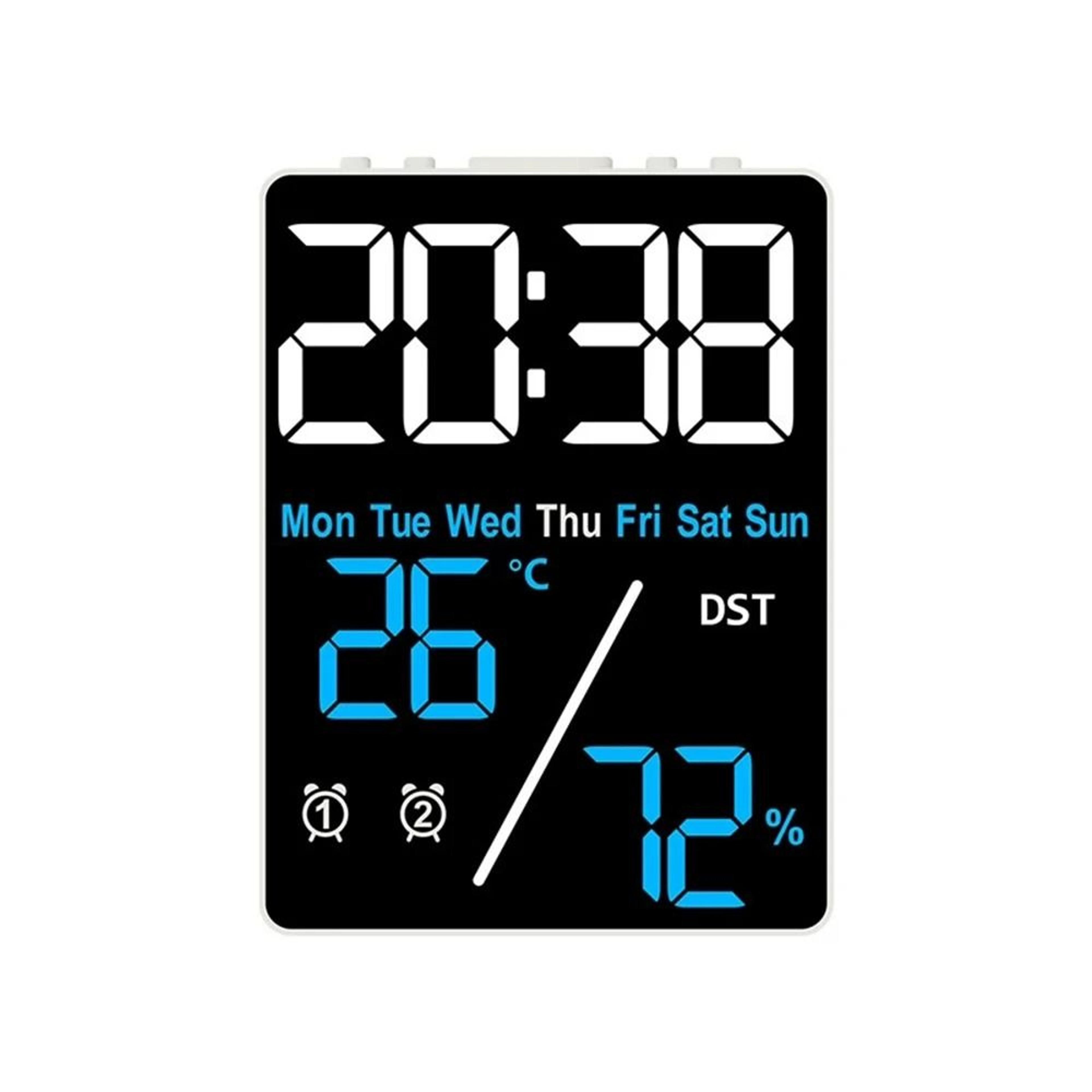 Digital Alarm Clock With Temperature Humidity Date And Dual Alarms LED Display 3