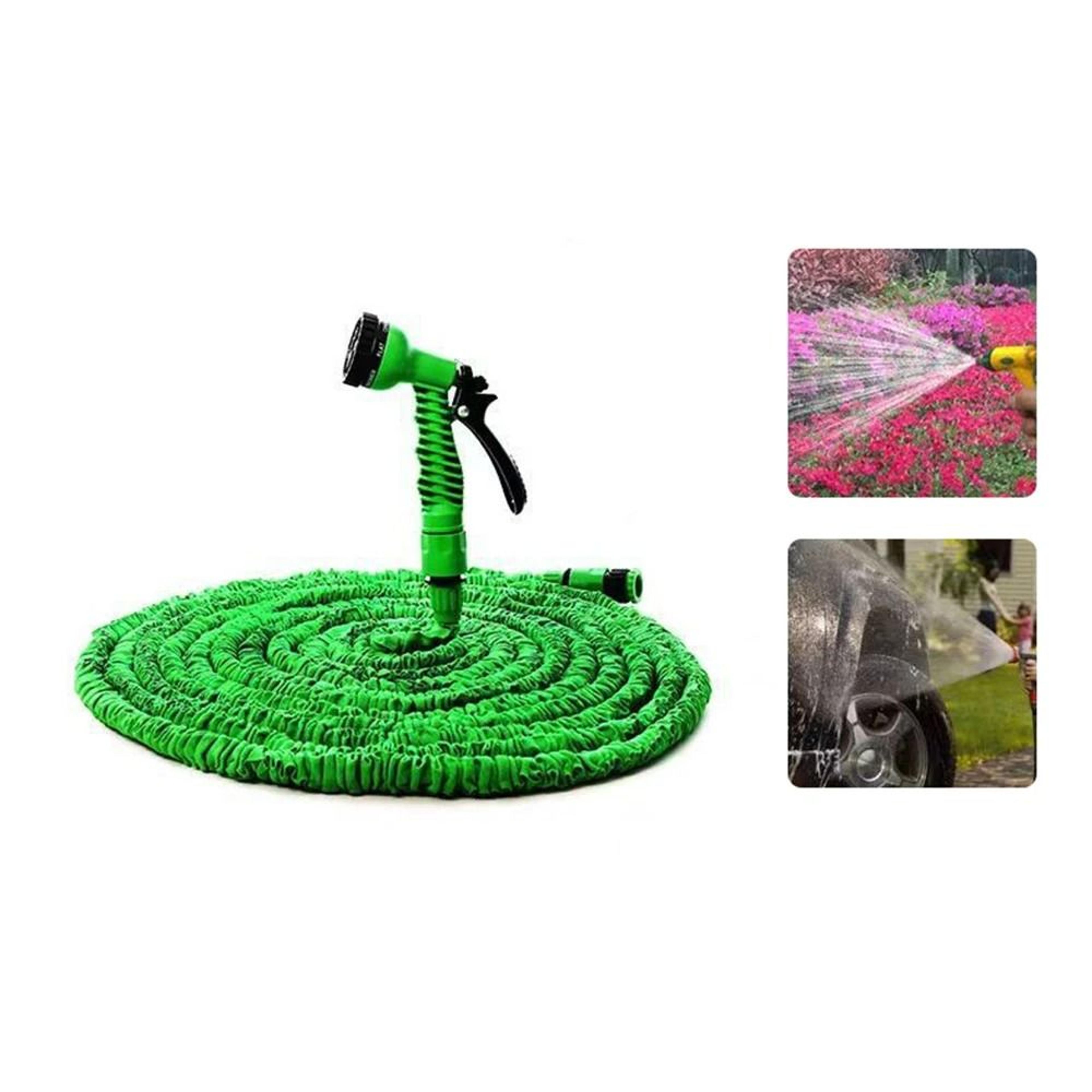 50 Ft Telescopic Garden Hose With High Pressure Spray Gun For Car Wash And Watering 1
