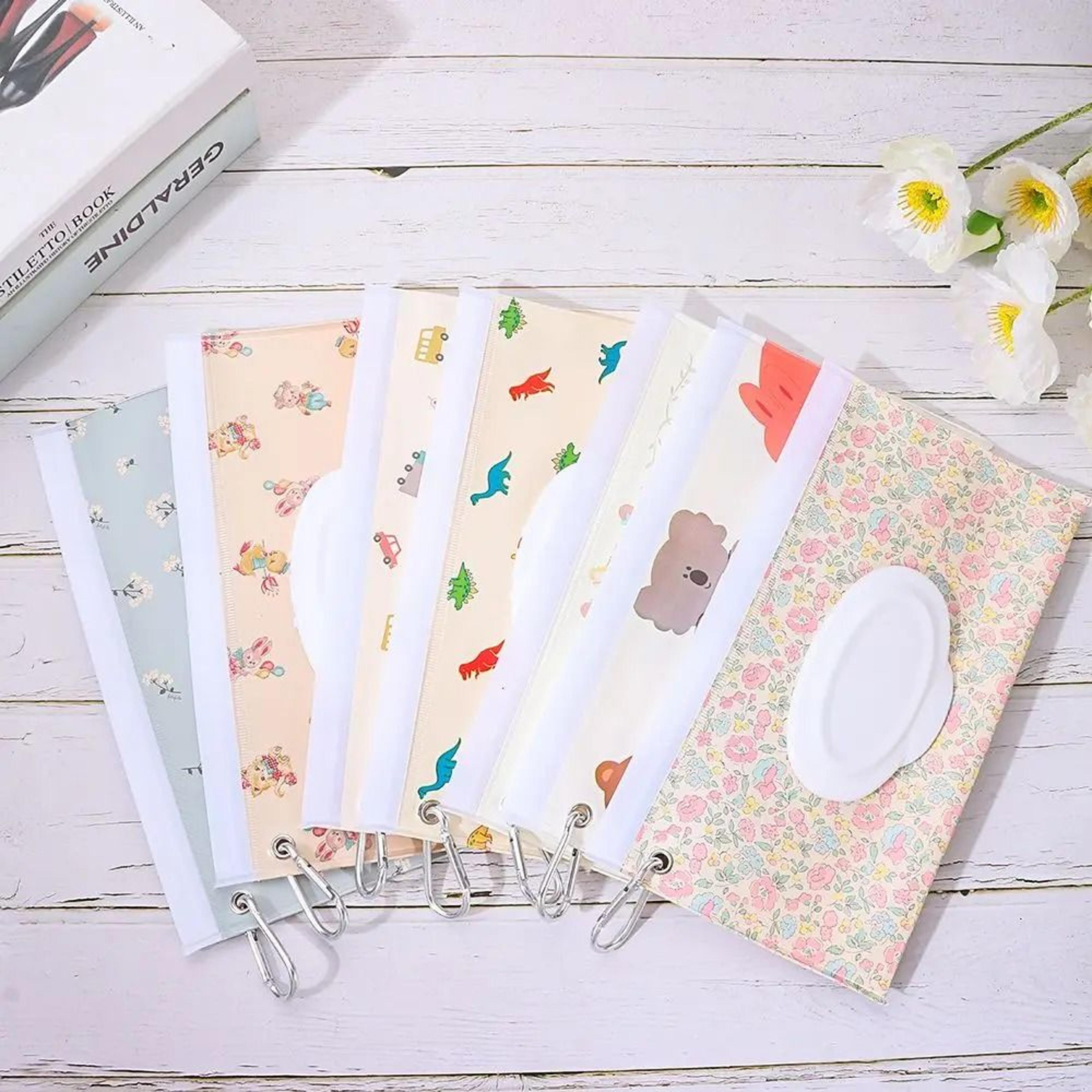 Portable Wet Wipe Pouch Refillable Wipes Holder Case With Flip Cover And Snap Strap 1