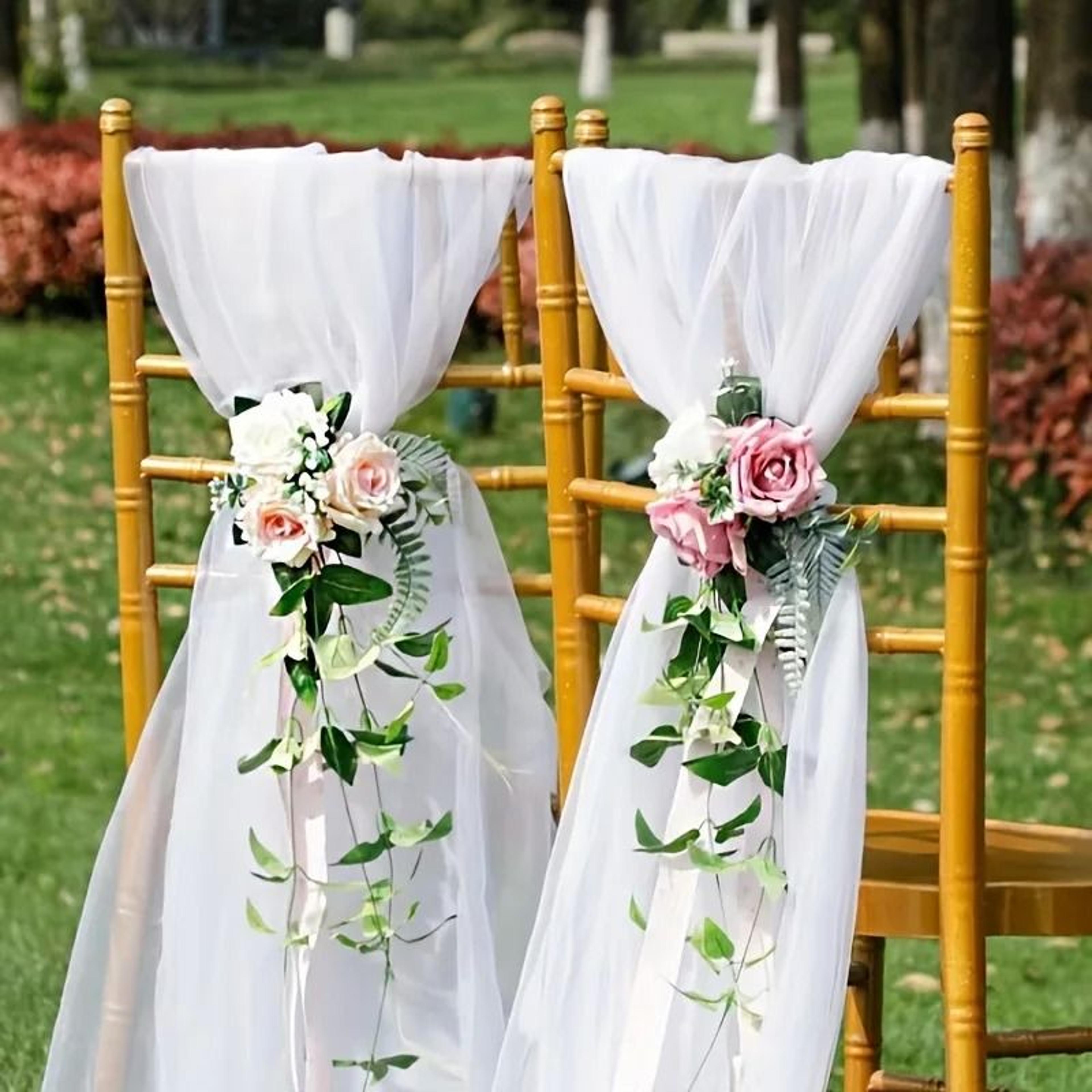 White Organza Tulle Fabric Roll Wedding Arch And Party Decor 5m Or 10m 4