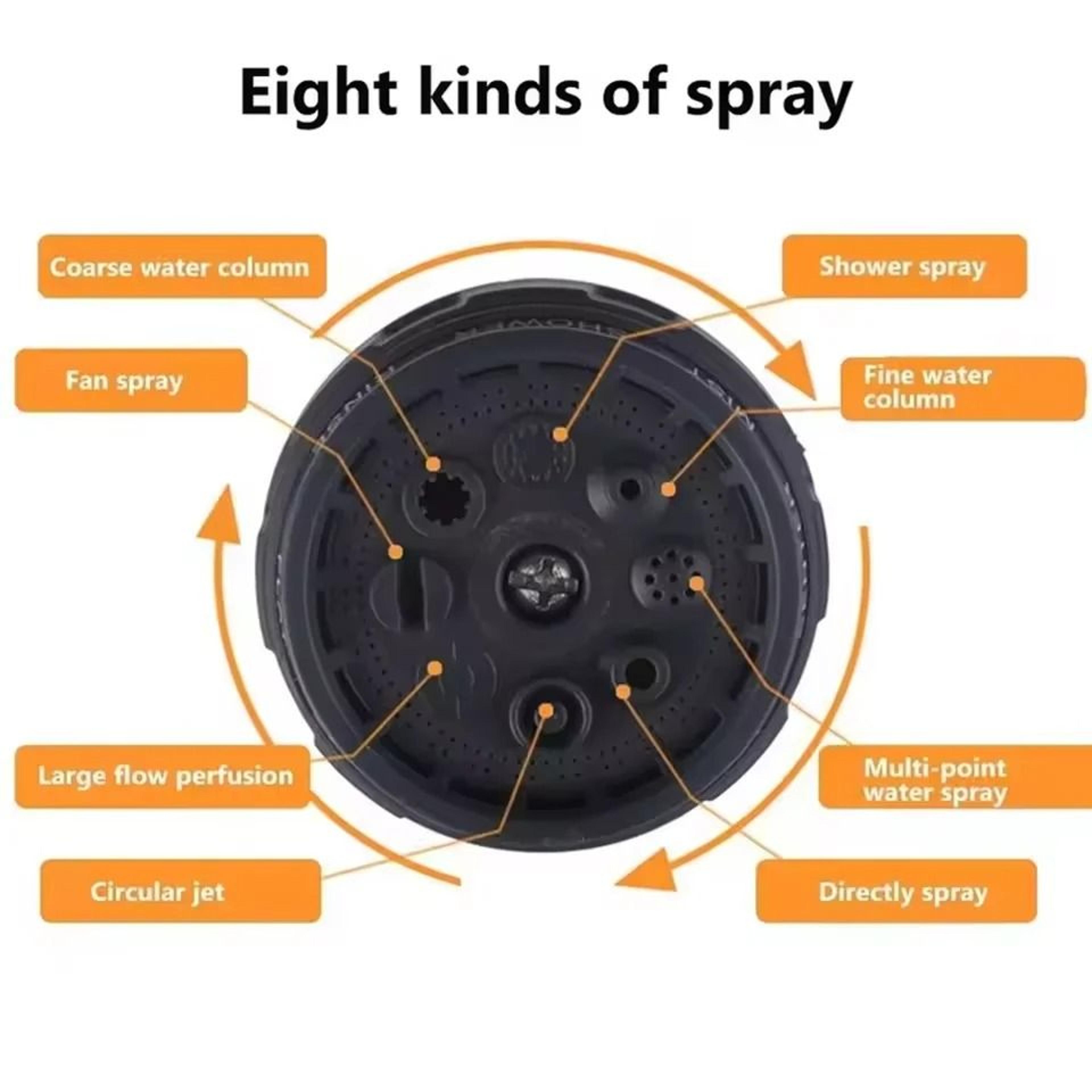 High Pressure Garden Hose Spray Nozzle 8 Pattern Watering And Car Wash Spray Gun 5