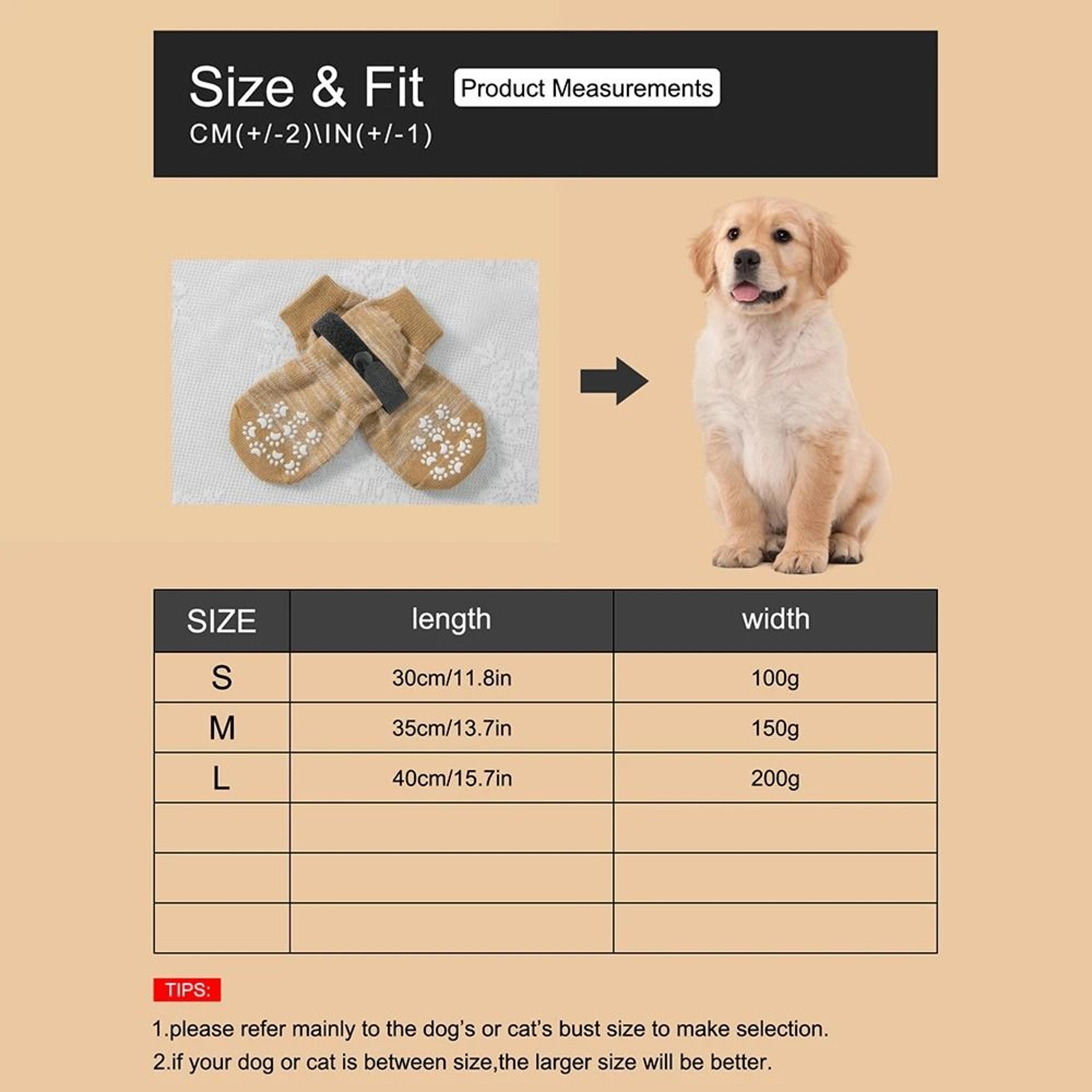 Waterproof Dog Paw Protector Socks With Adjustable Non Slip Grip Set Of 4 5