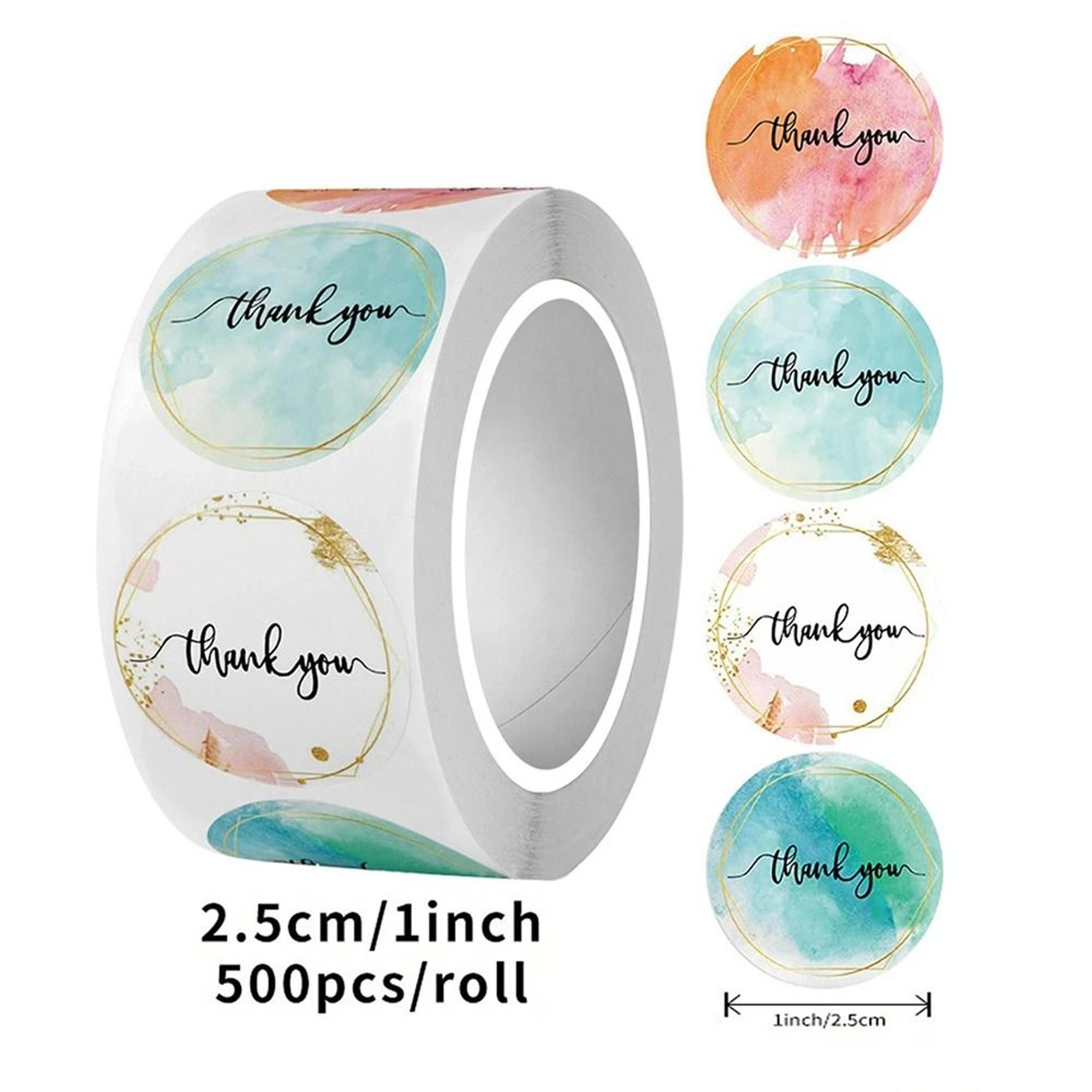 Thank You Stickers Roll 500 Pieces Cute Pink Gold Labels 0