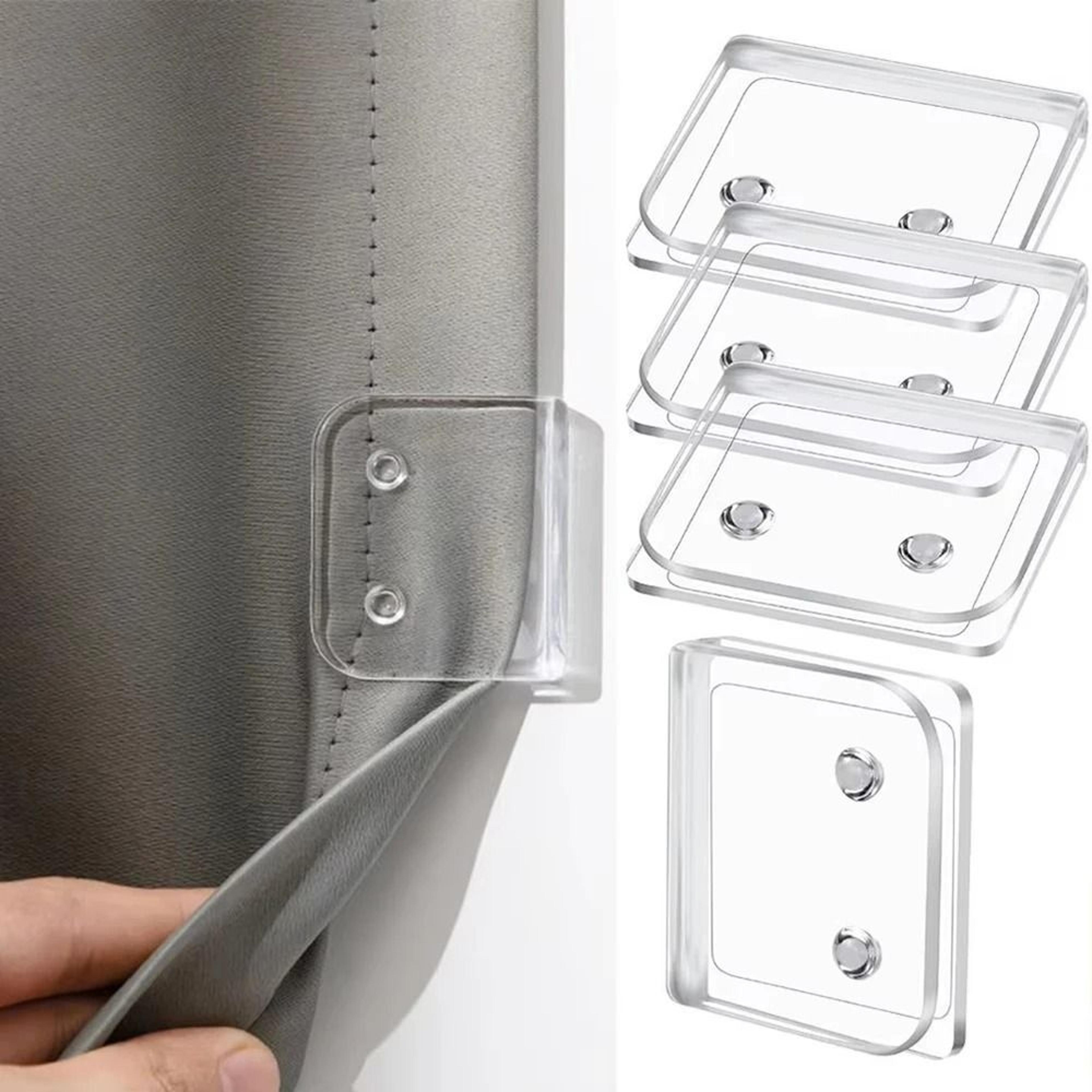 Non Punch Shower Curtain Clamps Transparent Splash Guard Clips Set Of 4 1