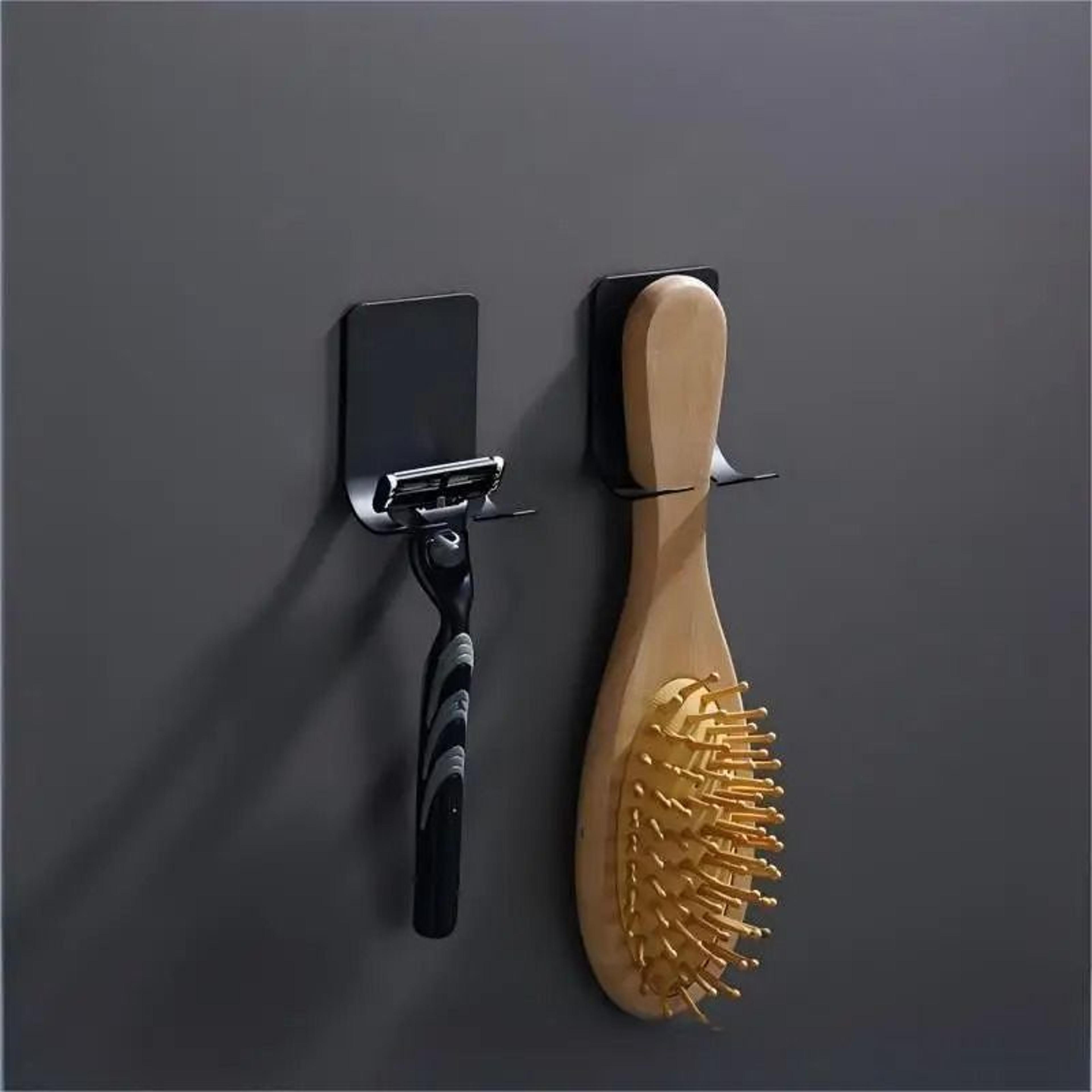 Stainless Steel Razor Holder Hooks Self Adhesive Shaver Stand Set Of 2 Bathroom Organizer 3