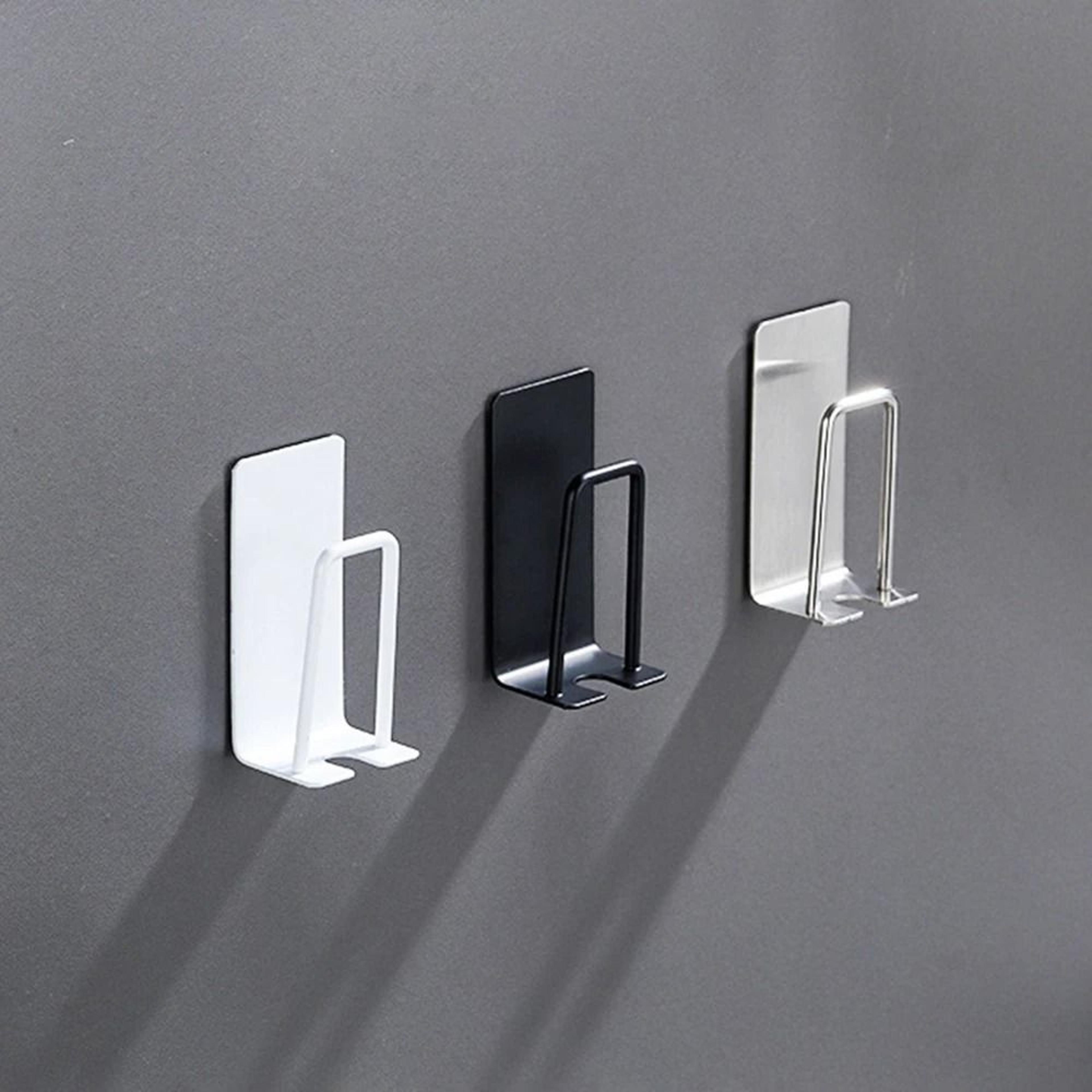 Stainless Steel Toothbrush And Cup Wall Hook Self Adhesive Bathroom Organizer 2