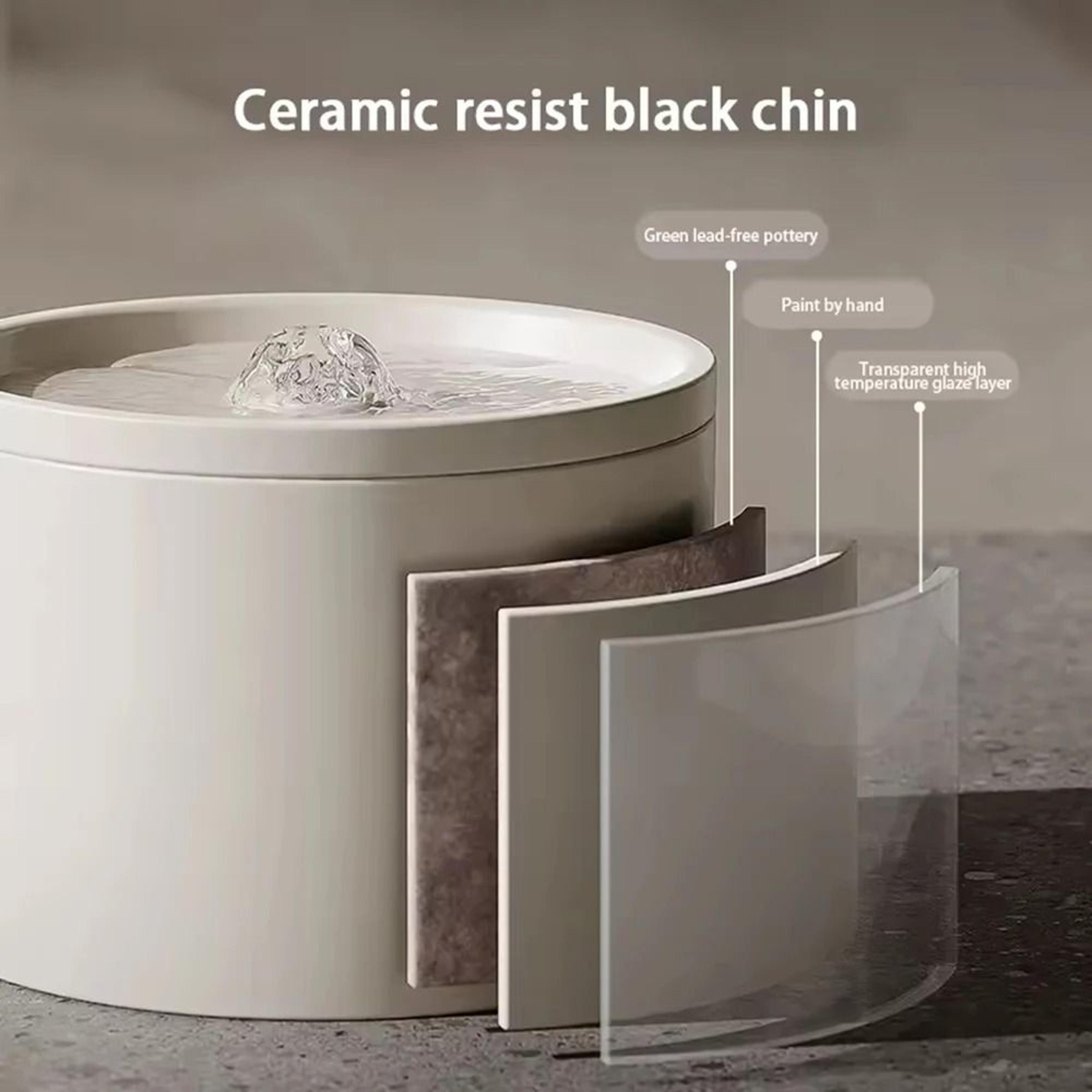 Automatic Cat Water Fountain Ceramic Bowl Circulating Pet Water Dispenser For Cats And Small Dogs 5