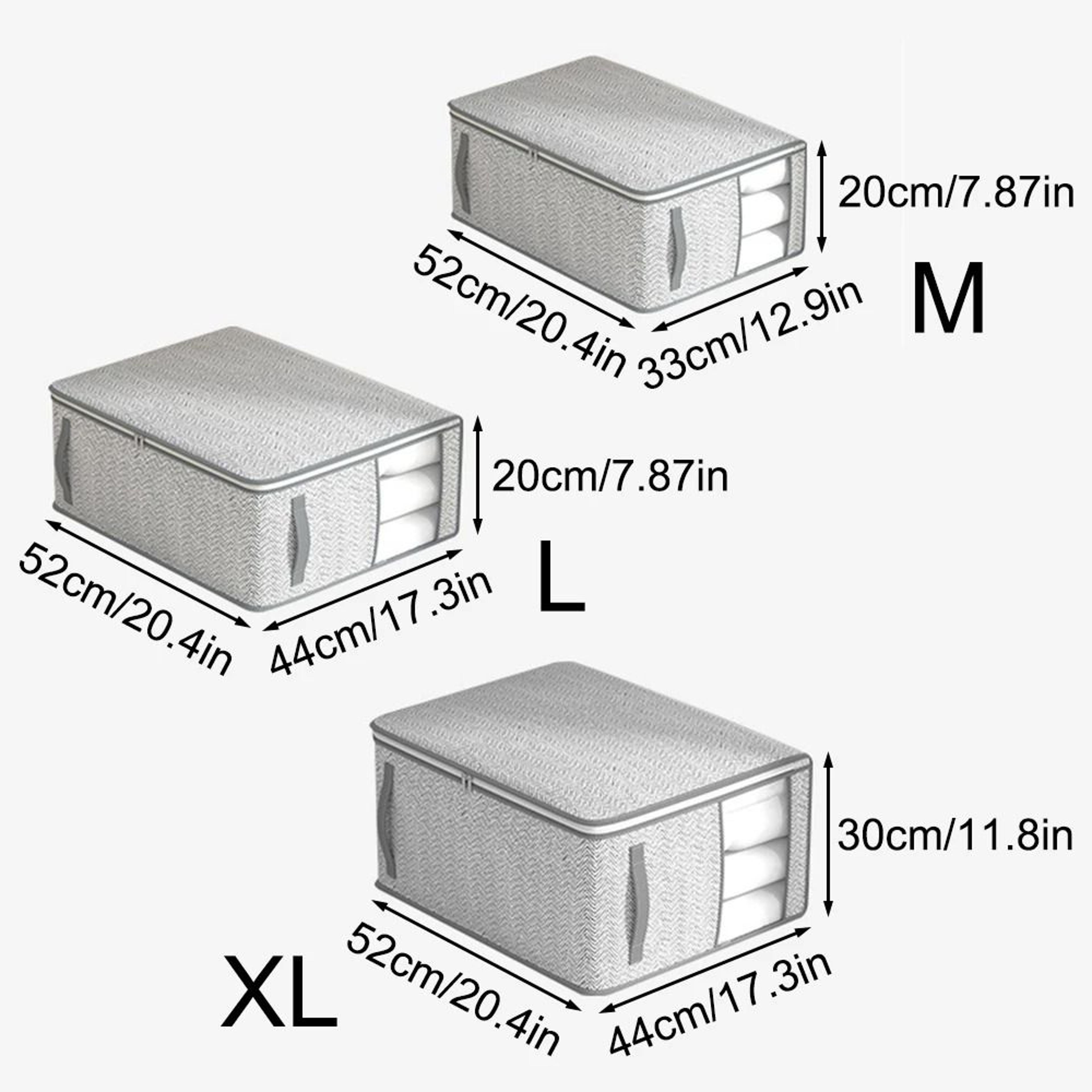 Gray Clothes Storage Organizer Bag Waterproof Quilt And Blanket Closet Sorting Bag With Window 6