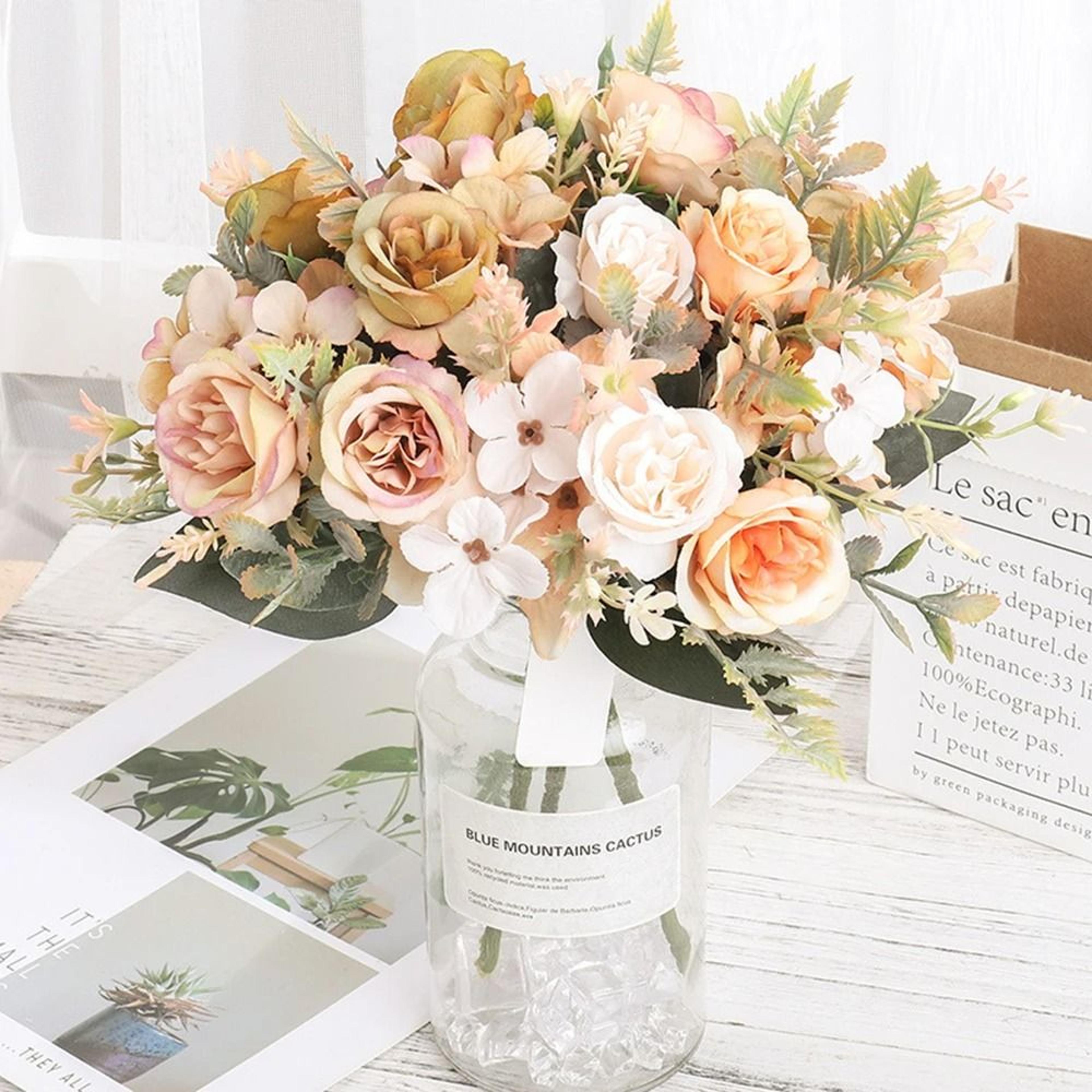 Artificial Peony And Hydrangea Bouquet Silk Flowers For Wedding Home And Party Decor 0