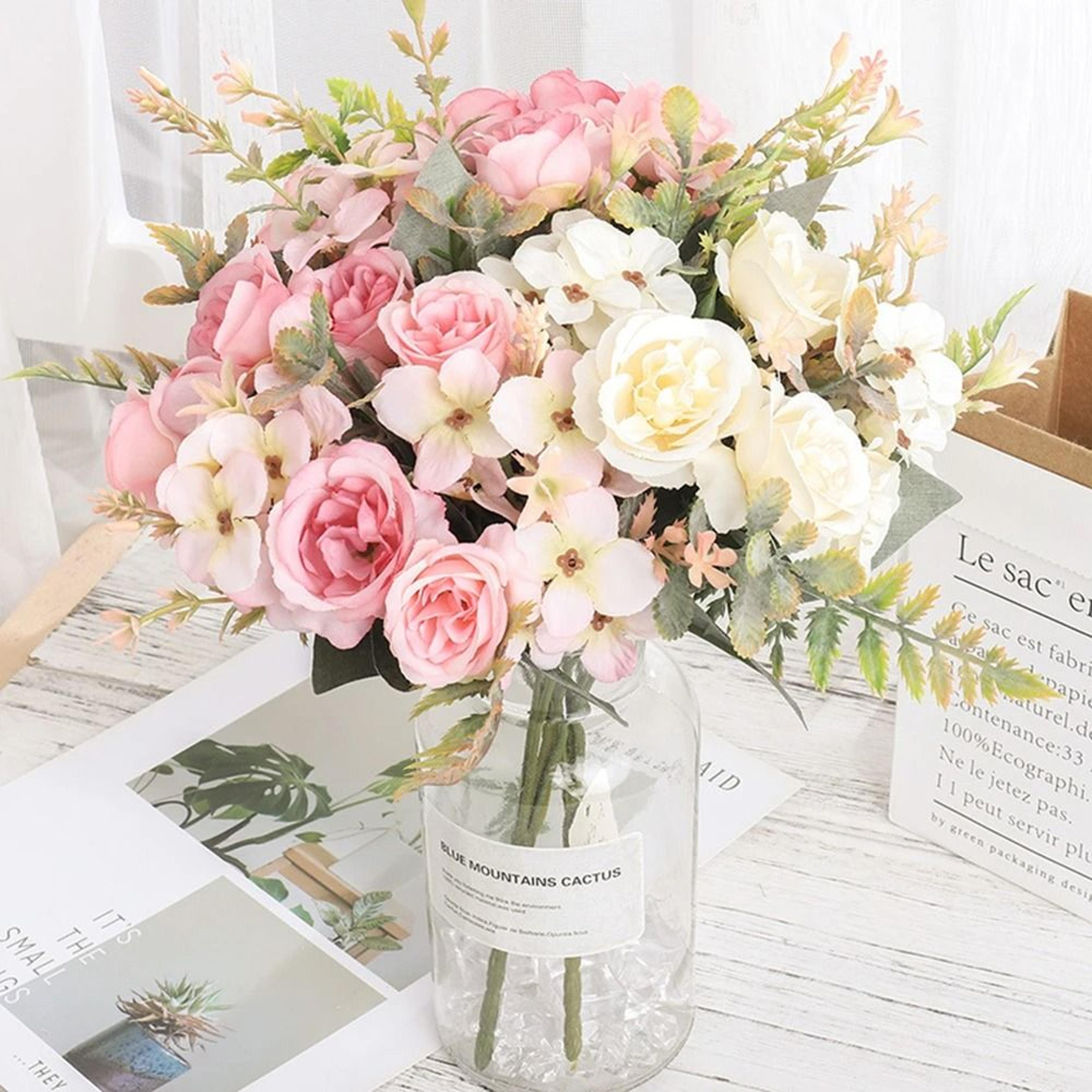 Artificial Peony And Hydrangea Bouquet Silk Flowers For Wedding Home And Party Decor 2