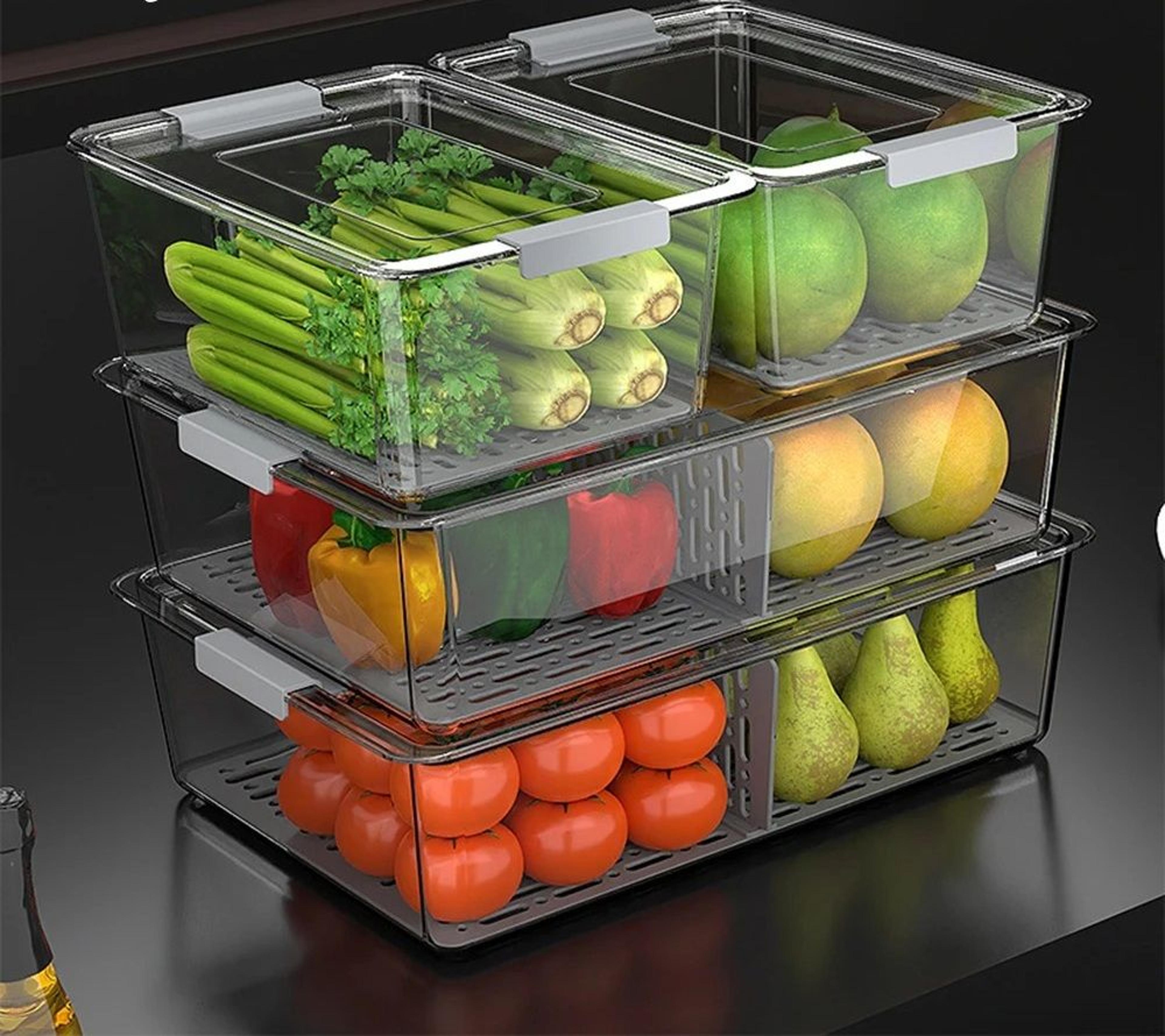 Stackable Fridge Organizer Bins With Lids Clear Food Storage Containers For Fruit Pantry And Freeze 2