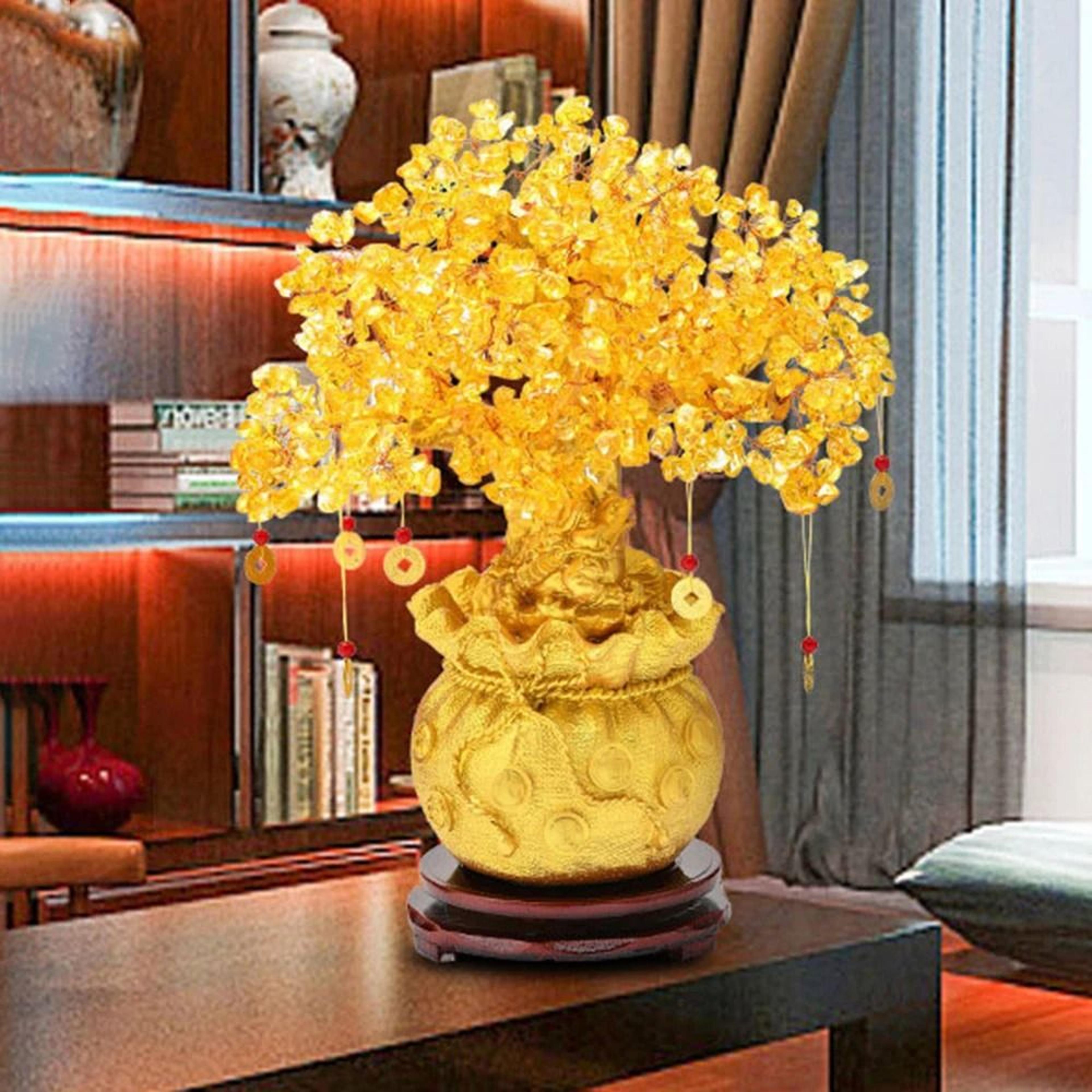 Natural Crystal Fortune Tree Money Tree Topaz Decor For Wealth Luck And Positive Energy 2