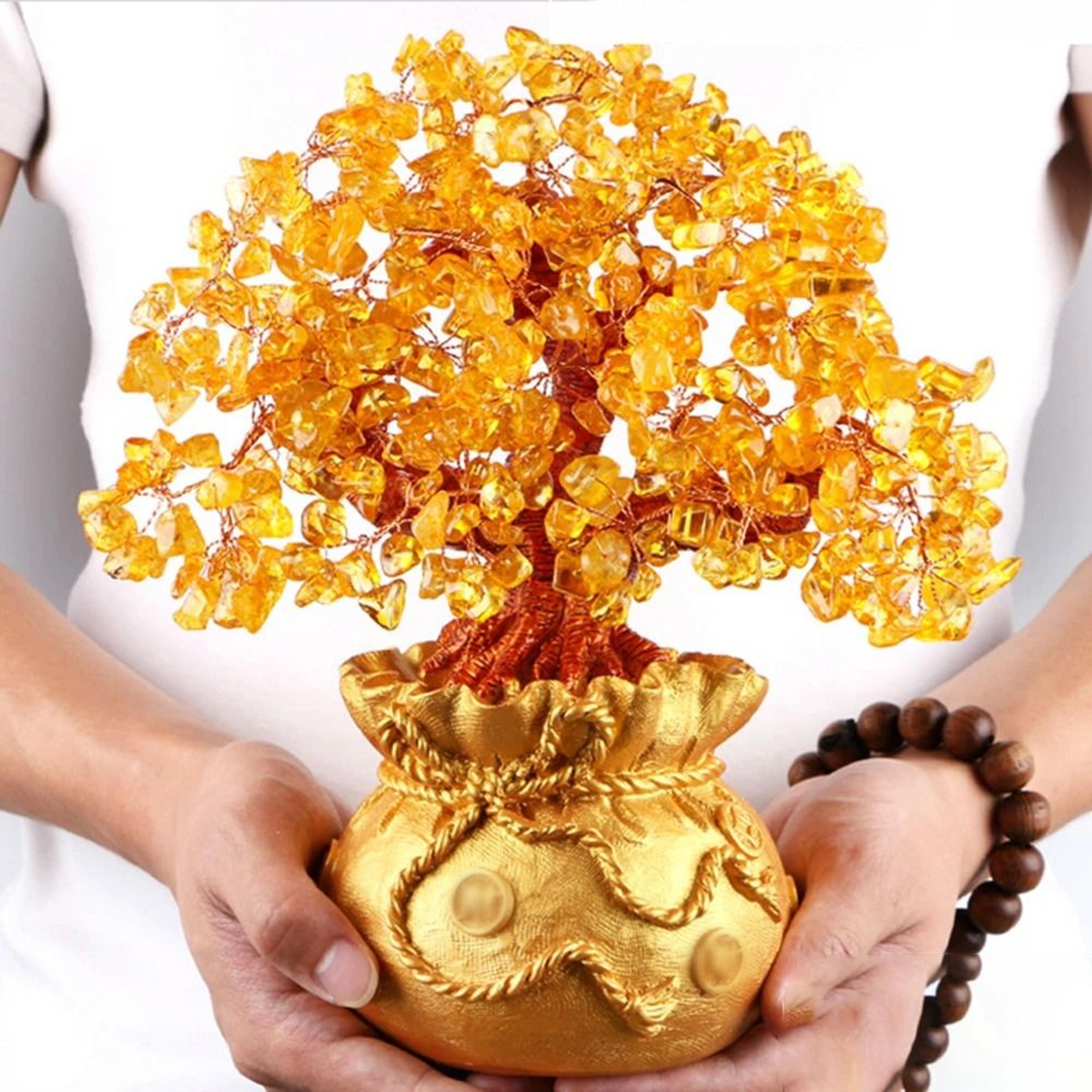 Natural Crystal Fortune Tree Money Tree Topaz Decor For Wealth Luck And Positive Energy 3
