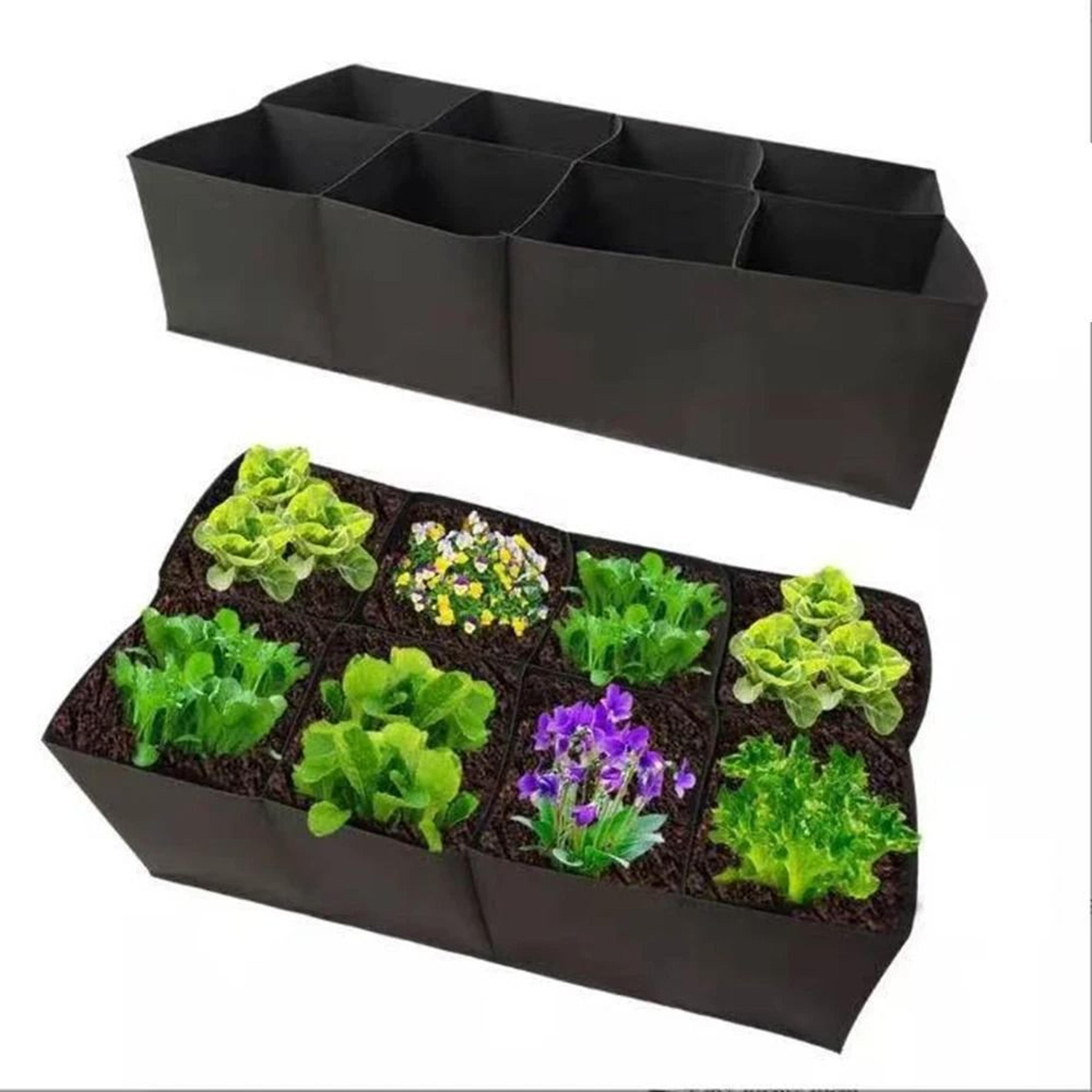 Felt Garden Planting Bag Multi Grid Grow Bag Rectangle Nursery Container For Vegetables And Herbs 0