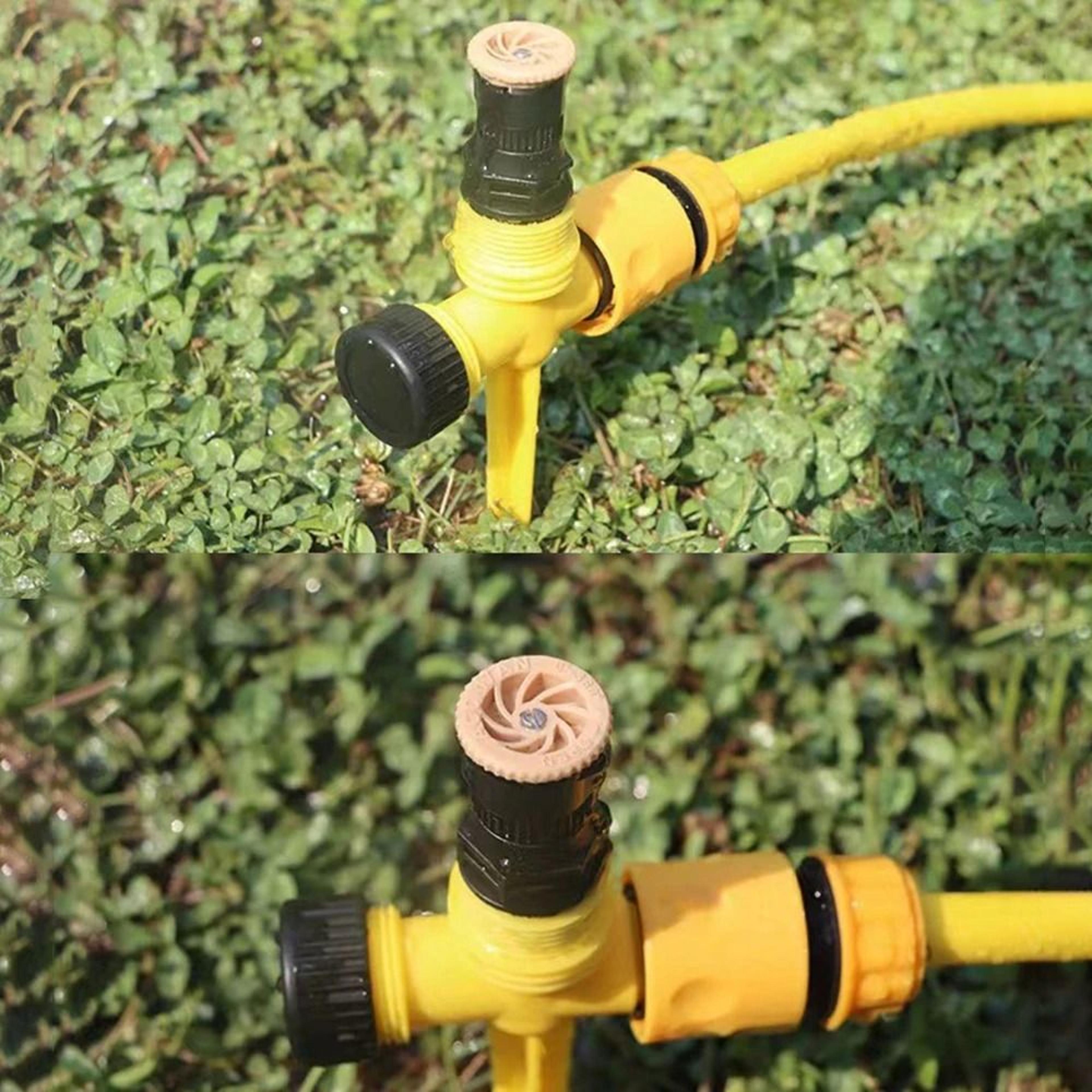 3 Pack 360 Degree Rotating Garden Sprinkler Adjustable Irrigation Watering System With Buried Plug 1