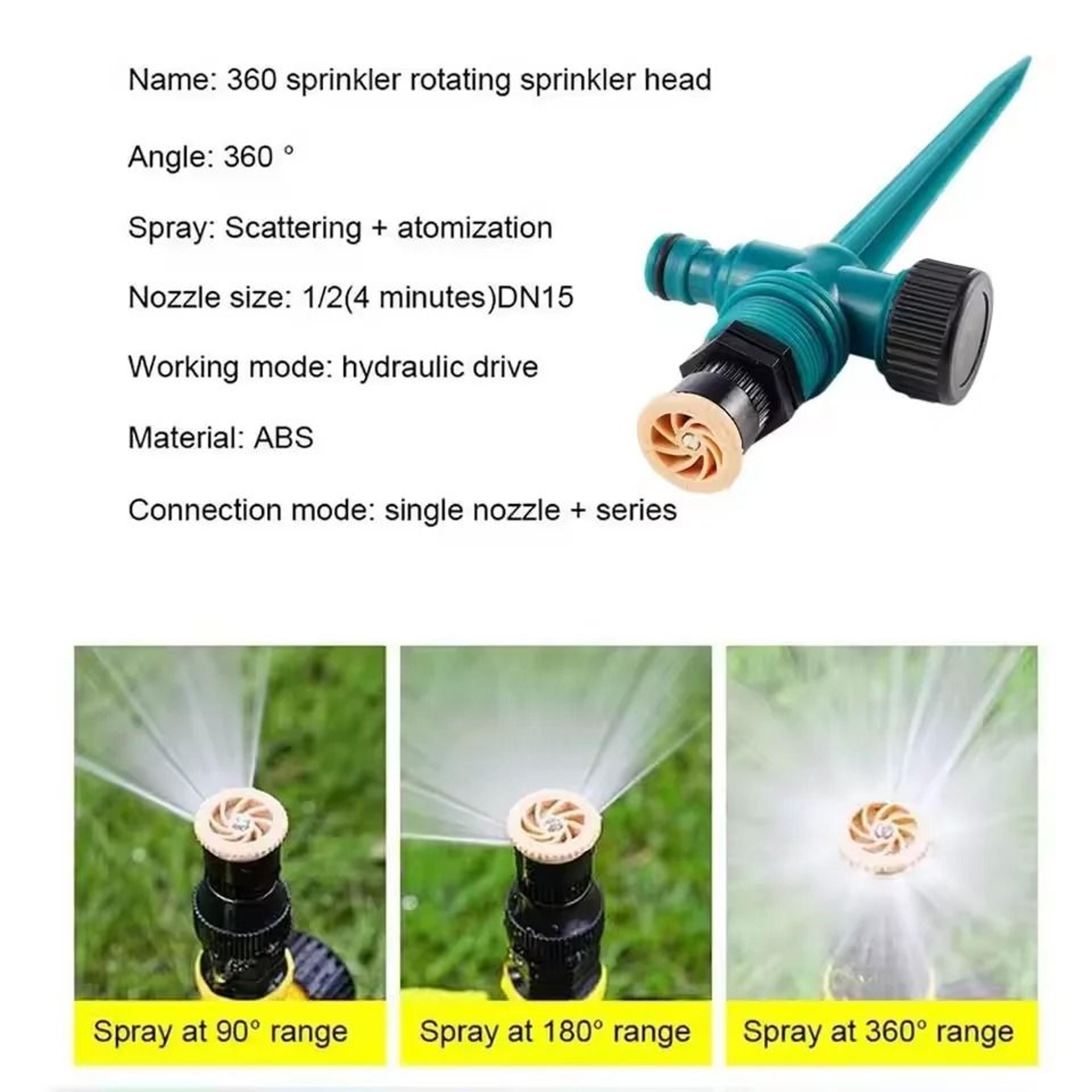 3 Pack 360 Degree Rotating Garden Sprinkler Adjustable Irrigation Watering System With Buried Plug 3