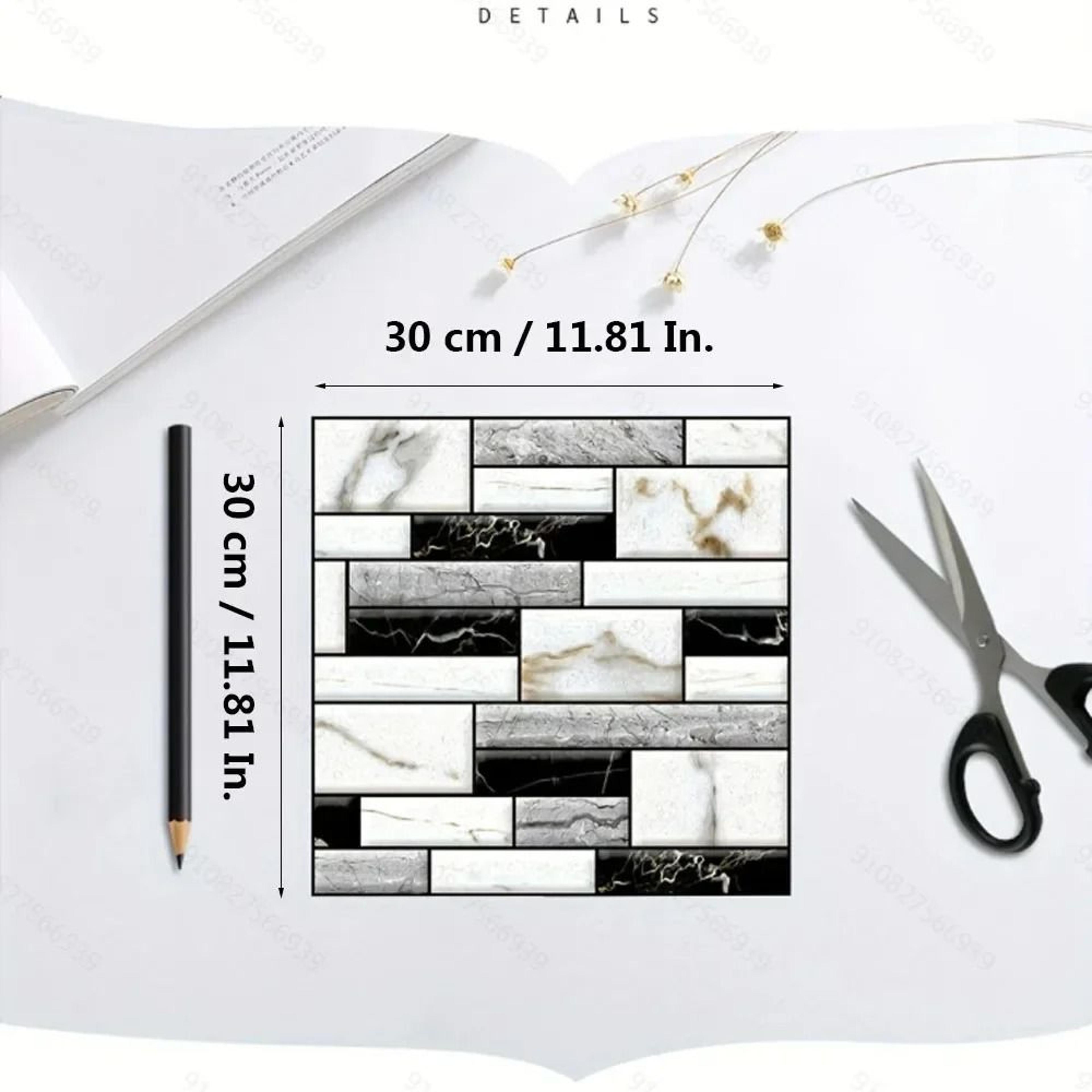10 Pack 3D Self Adhesive Tile Wall Stickers Waterproof PVC Wallpaper For Kitchen And Bathroom 4