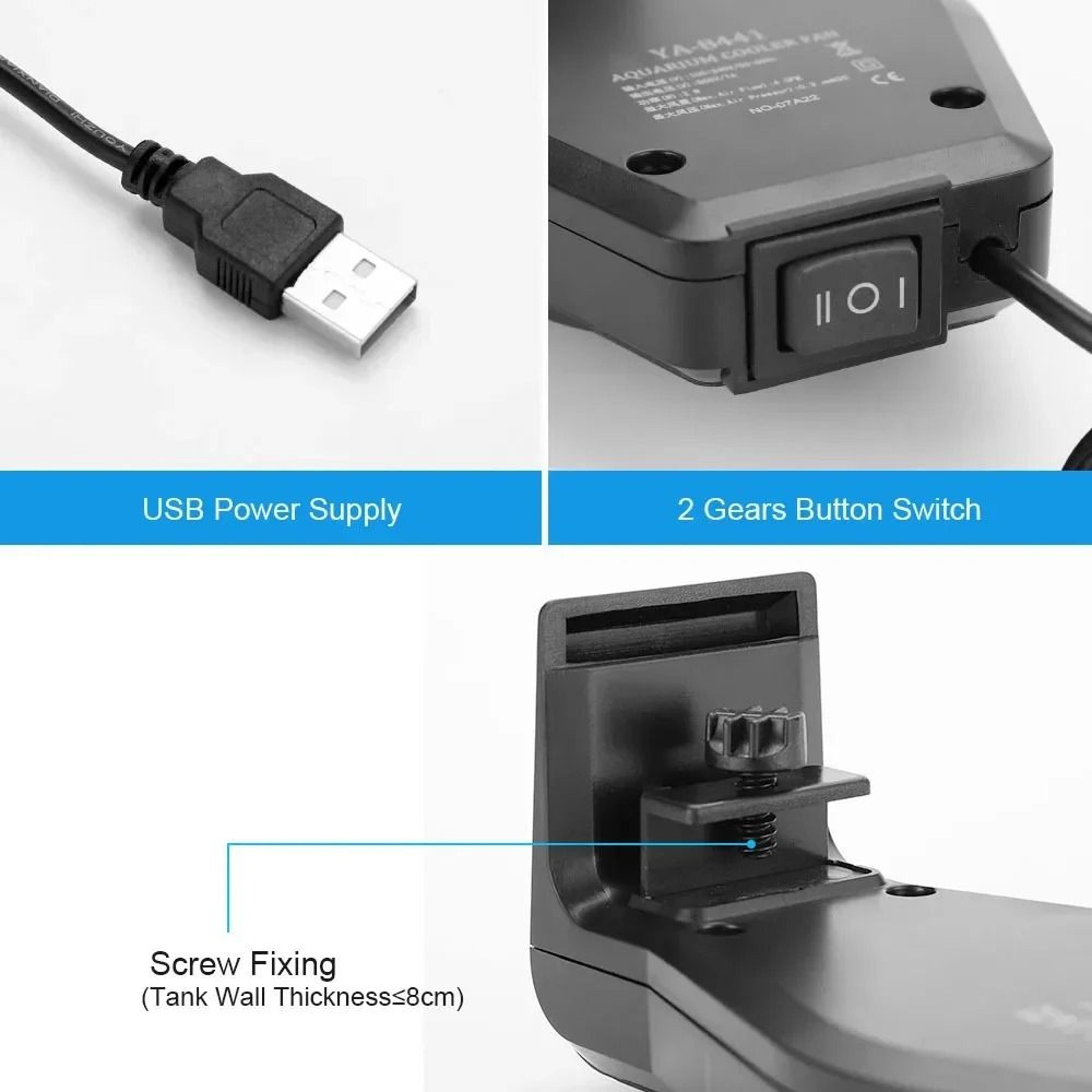 USB Aquarium Cooling Fan Mini Fish Tank Chiller With Speed Control For Shrimp And Planted Tanks 2